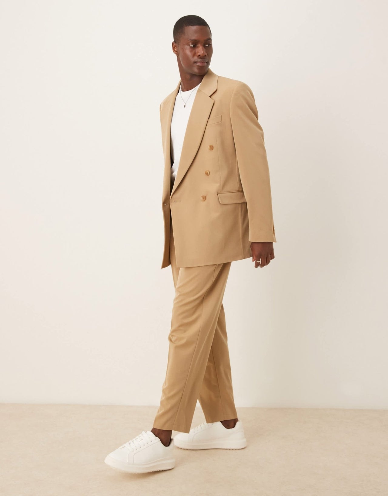 ASOS DESIGN oversized tapered suit trousers in camel - ASOS Sample Sale