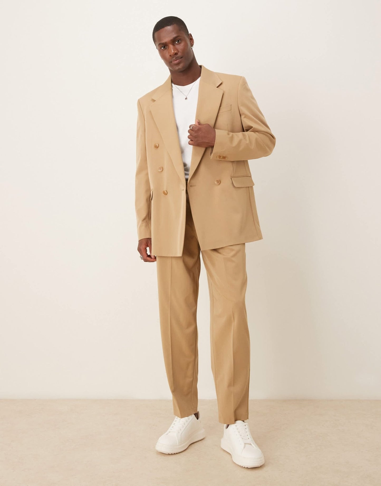ASOS DESIGN oversized tapered suit trousers in camel - ASOS Sample Sale