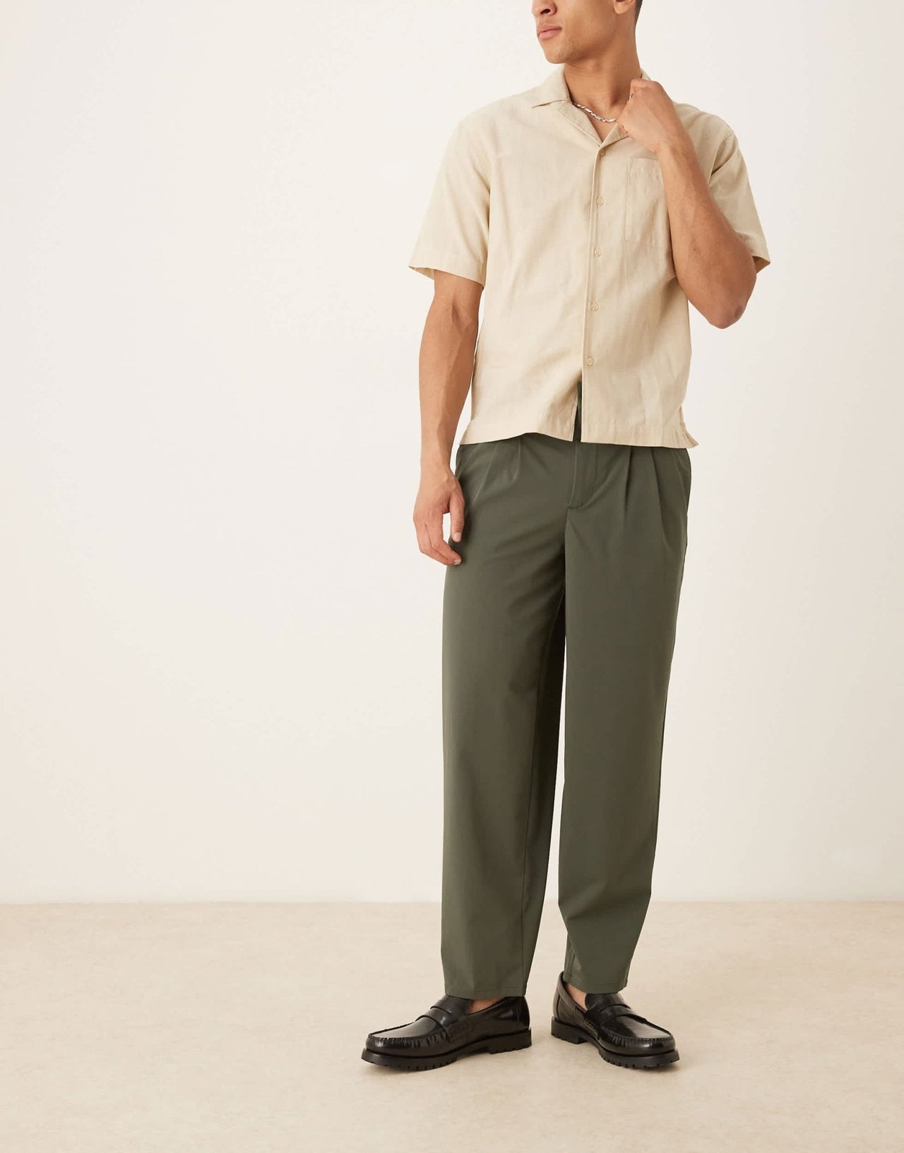 ASOS DESIGN oversized tapered trouser in green - ASOS Sample Sale
