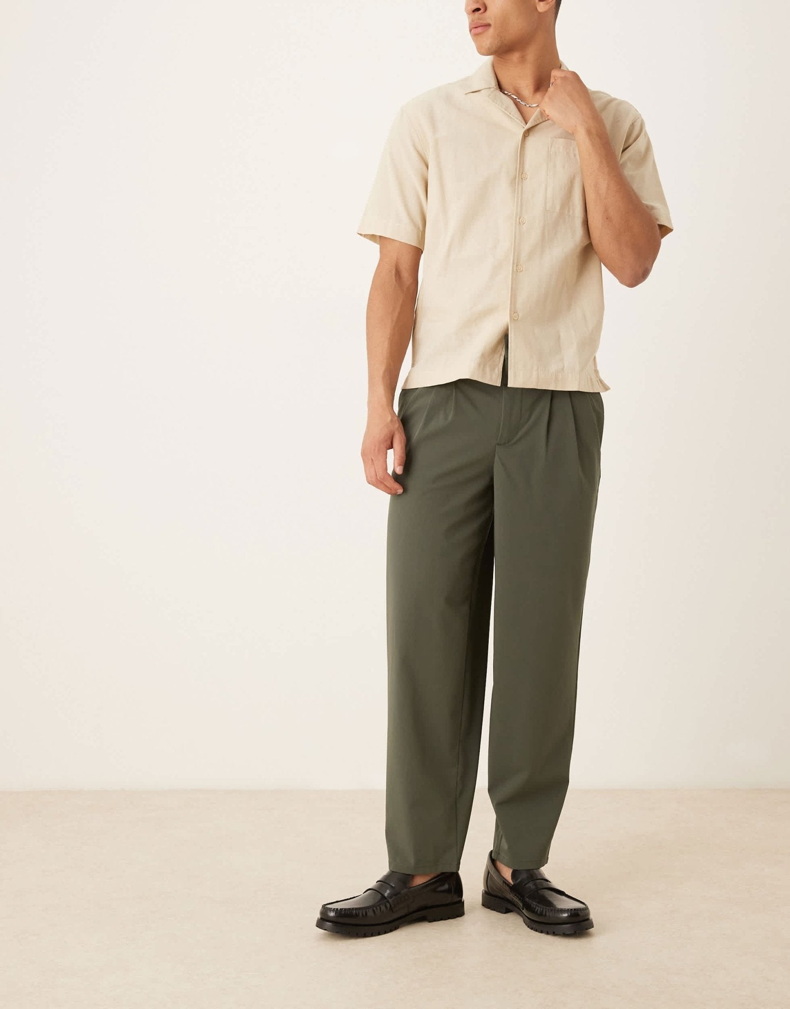 ASOS DESIGN oversized tapered trouser in green - ASOS Sample Sale