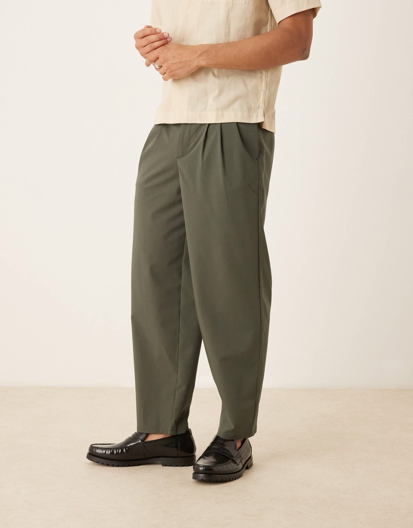 ASOS DESIGN oversized tapered trouser in green - ASOS Sample Sale