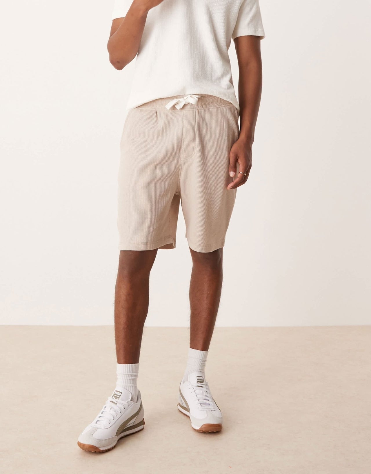 ASOS DESIGN oversized waffle textured short in beige - ASOS Sample Sale