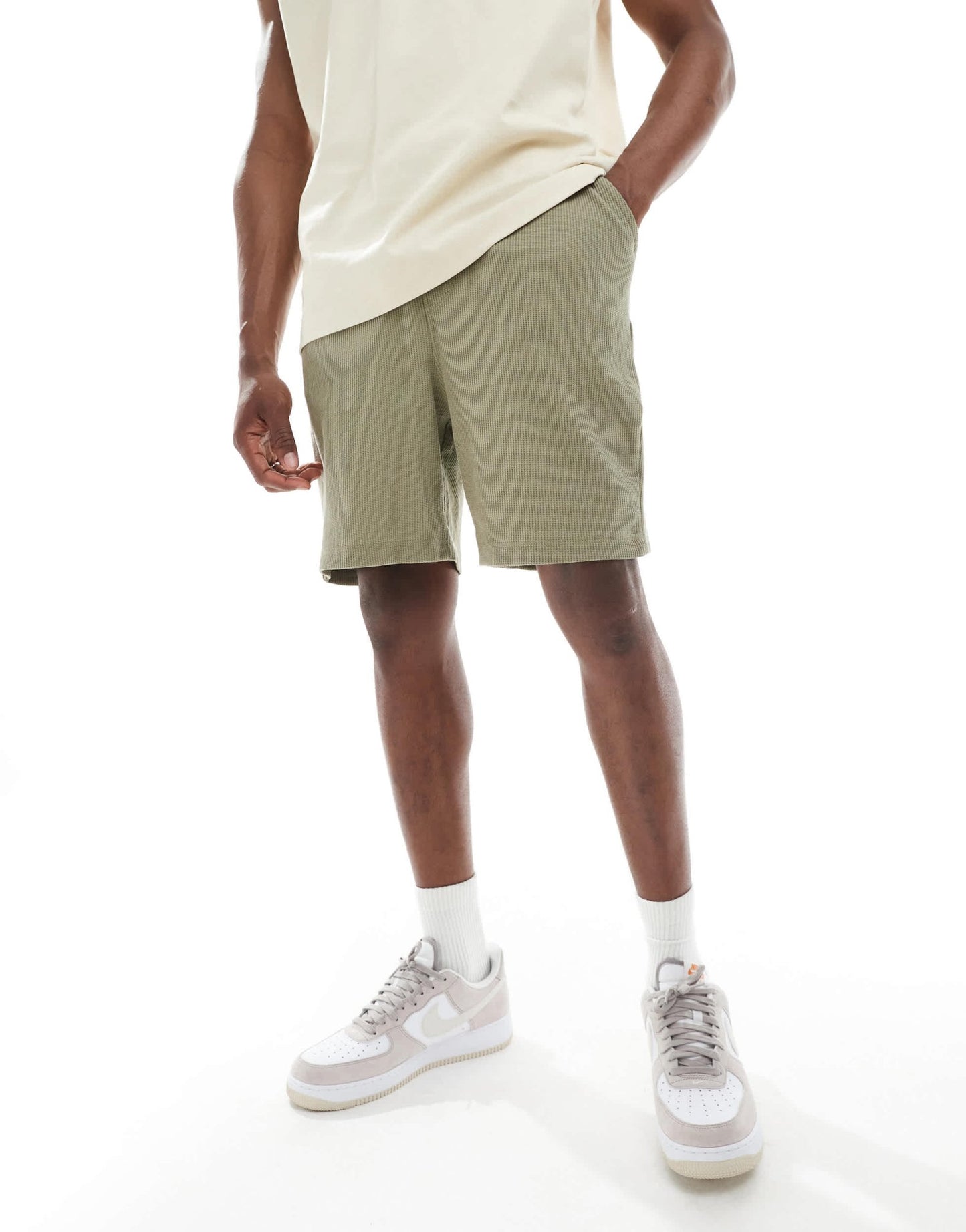ASOS DESIGN oversized waffle textured short in brown - ASOS Sample Sale