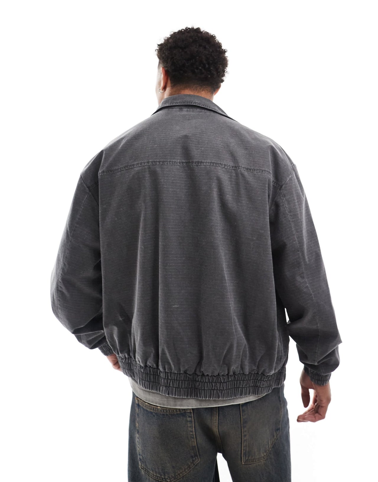 ASOS DESIGN oversized washed harrington jacket in grey - ASOS Sample Sale