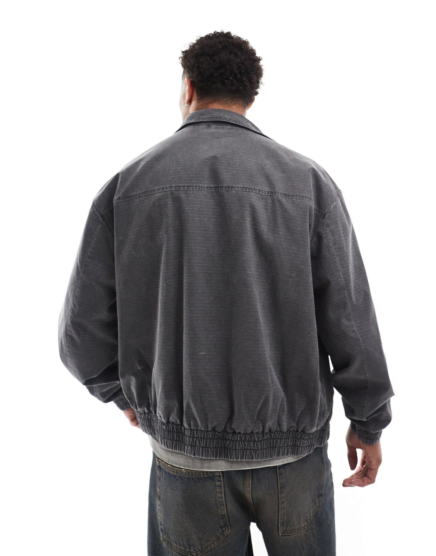 ASOS DESIGN oversized washed harrington jacket in grey - ASOS Sample Sale