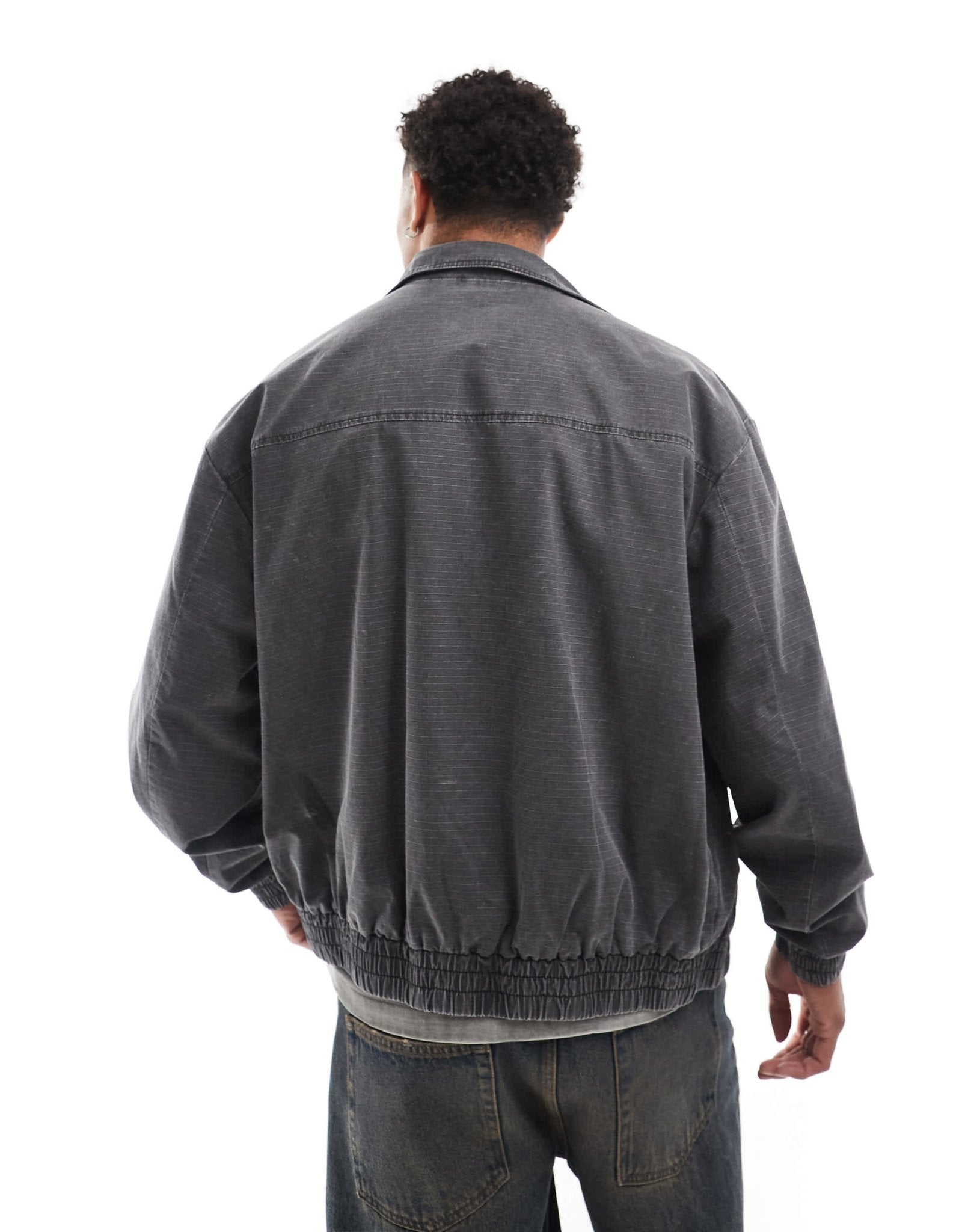 ASOS DESIGN oversized washed harrington jacket in grey - ASOS Sample Sale