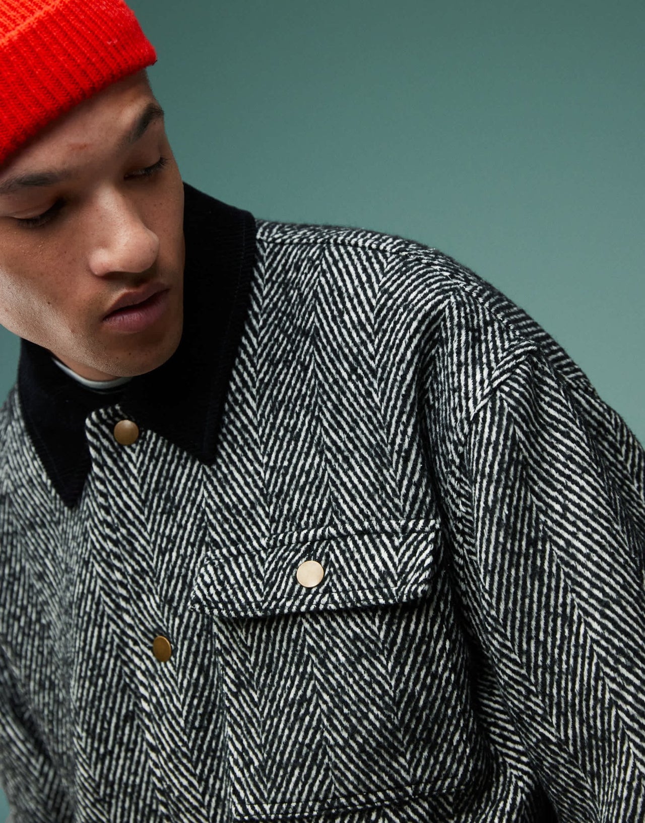 ASOS DESIGN oversized wool look worker jacket in grey - ASOS Sample Sale