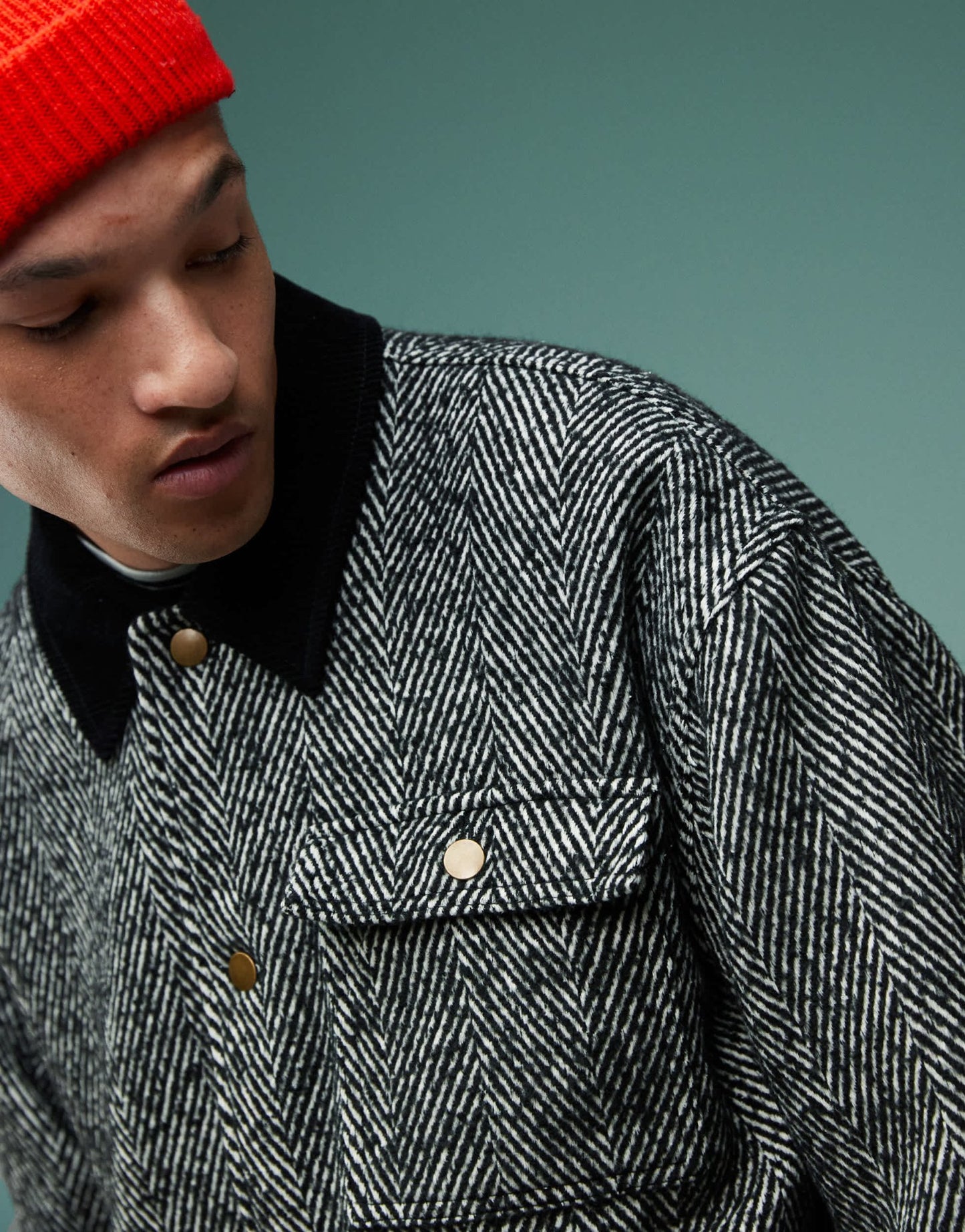 ASOS DESIGN oversized wool look worker jacket in grey - ASOS Sample Sale