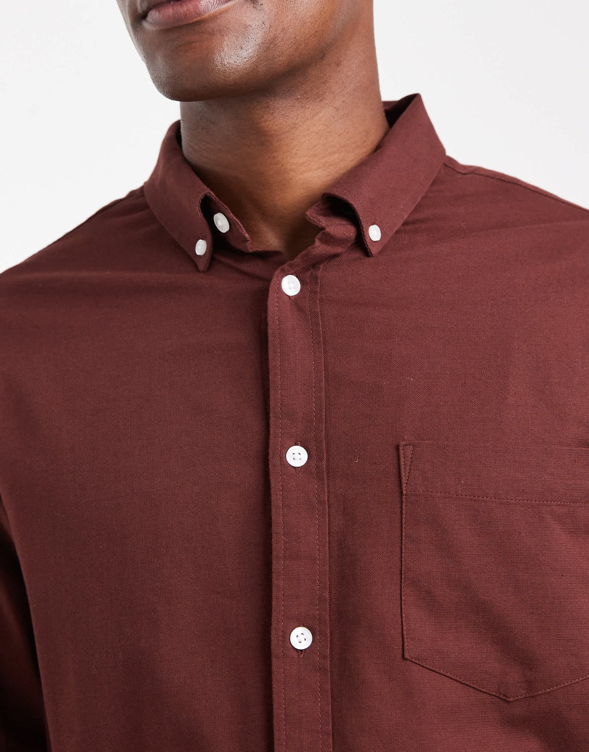 ASOS DESIGN oxford regular shirt in burgundy - ASOS Sample Sale