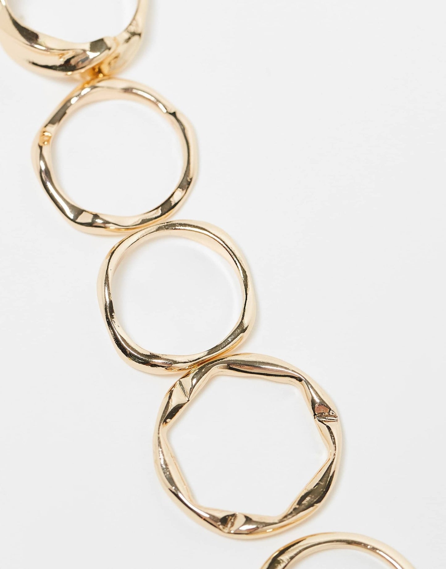 ASOS DESIGN pack of 5 rings with molten design in gold tone - ASOS Sample Sale