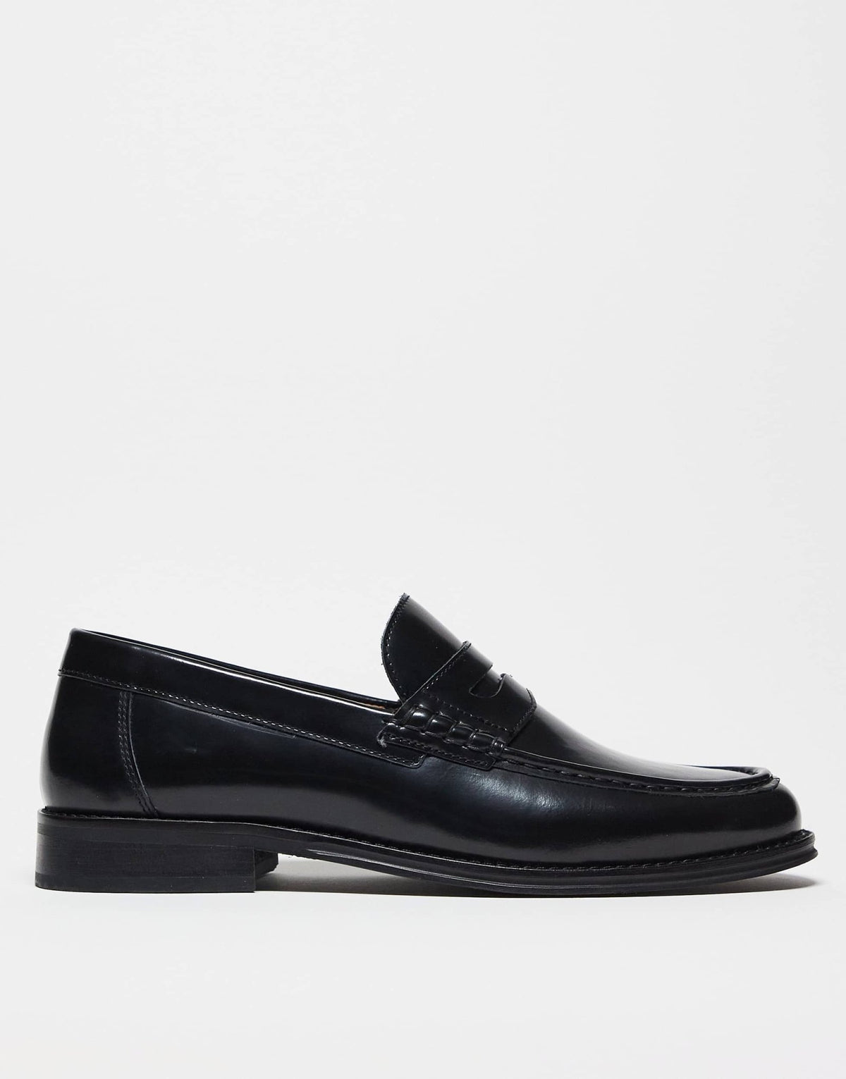 ASOS DESIGN penny loafers in black leather - ASOS Sample Sale