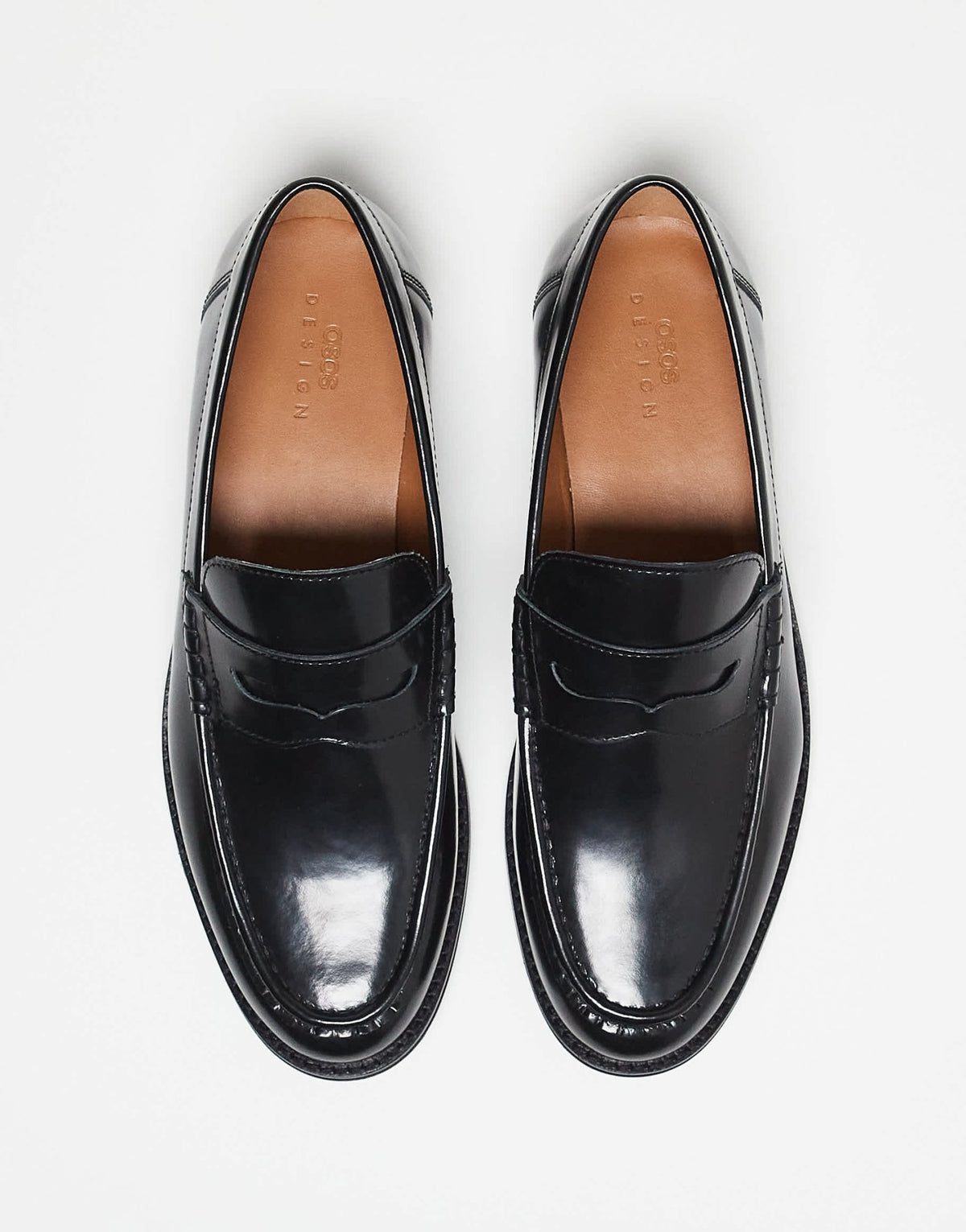 ASOS DESIGN penny loafers in black leather - ASOS Sample Sale