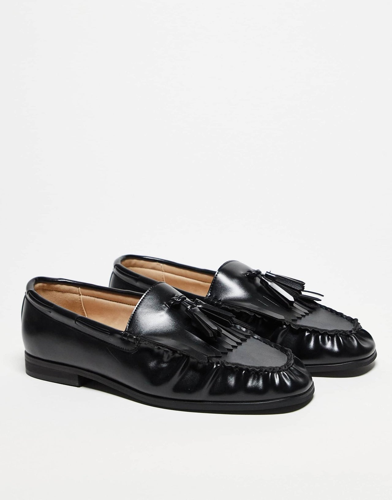 ASOS DESIGN penny loafers in black with fringing - ASOS Sample Sale