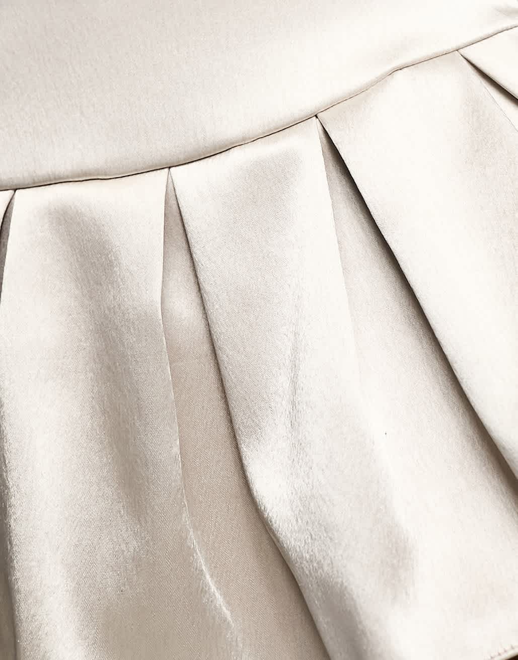 ASOS DESIGN Petite bonded satin pleated mini skirt in ivory - ASOS Sample Sale