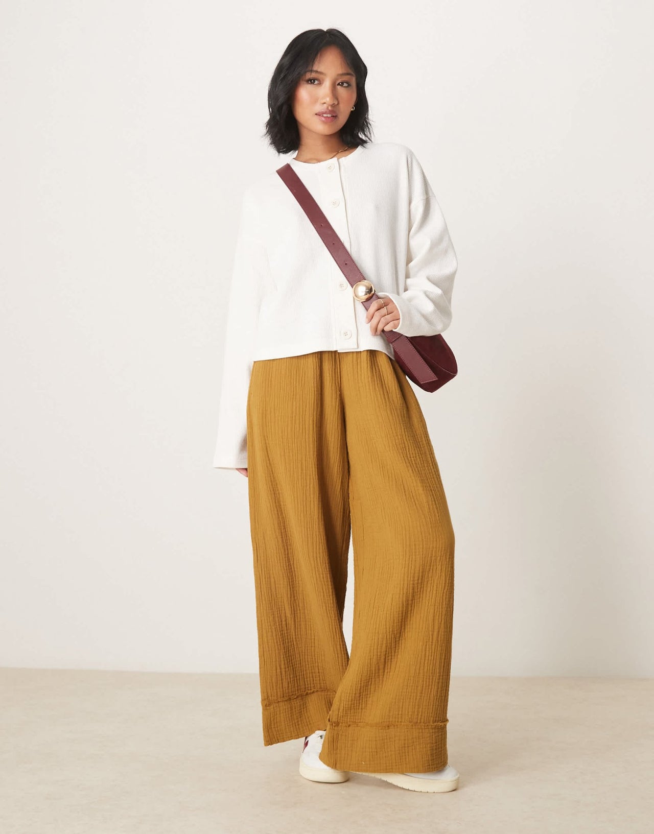 ASOS DESIGN Petite cheesecloth pull on trousers in olive - ASOS Sample Sale