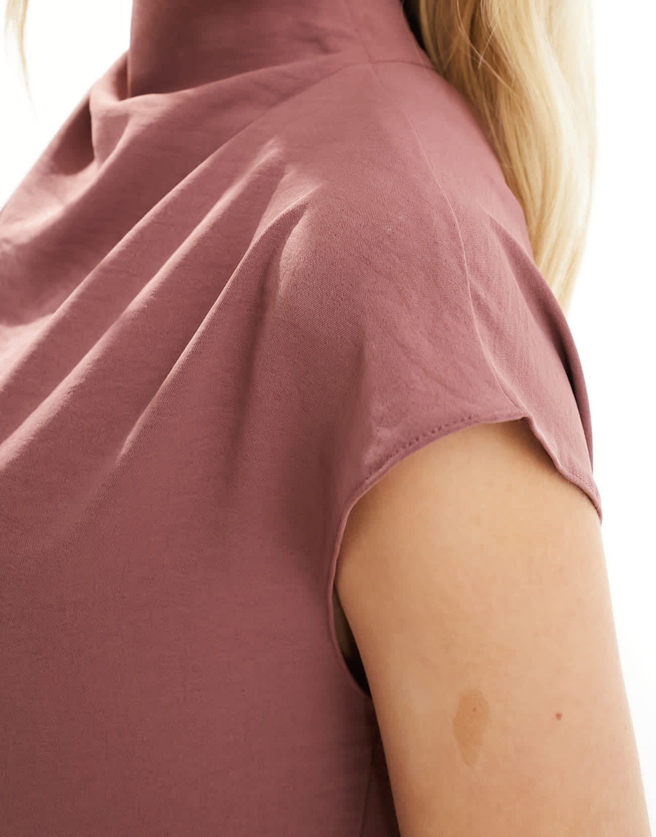 ASOS DESIGN Petite high neck column maxi dress in Mauve - ASOS Sample Sale