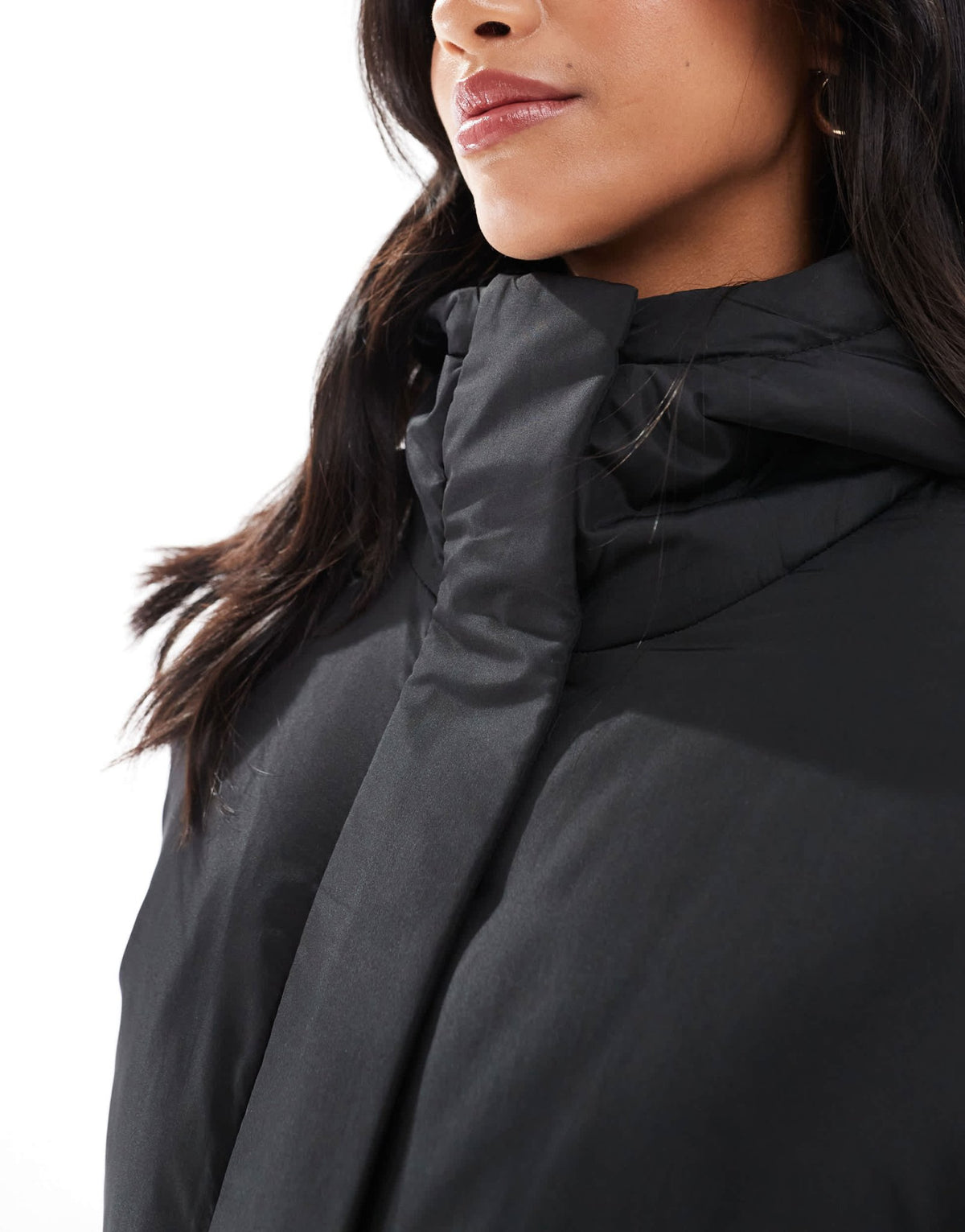 ASOS DESIGN Petite oversized puffer jacket with hood in black - ASOS Sample Sale