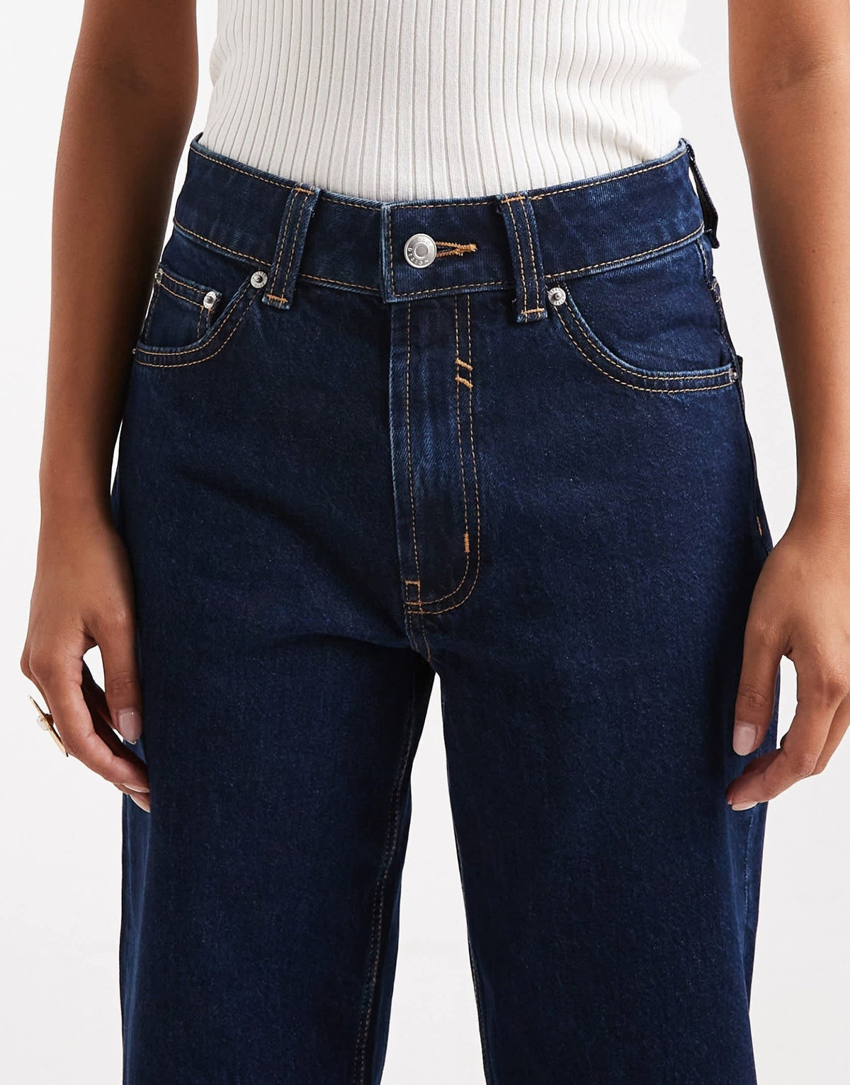 ASOS DESIGN Petite wide leg dad jean in rinse - ASOS Sample Sale