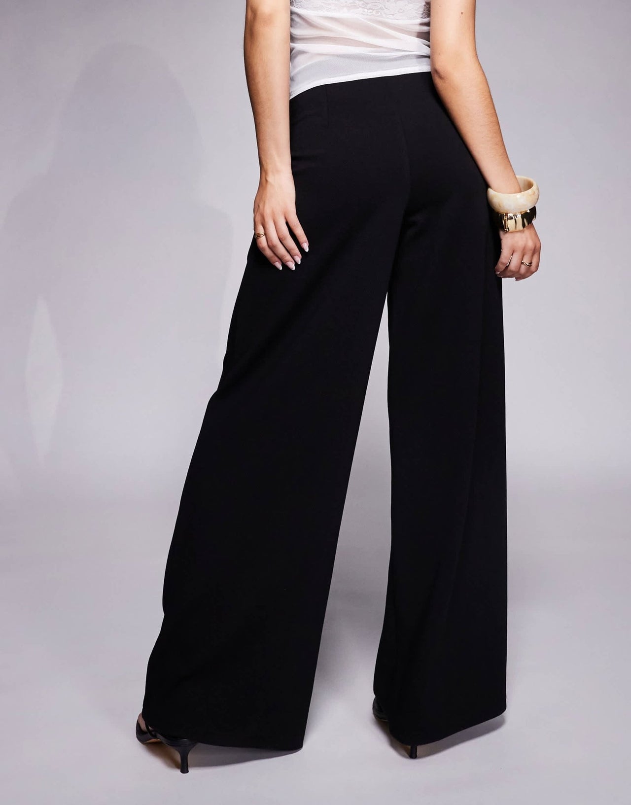 ASOS DESIGN pleat front wide leg trouser in black - ASOS Sample Sale