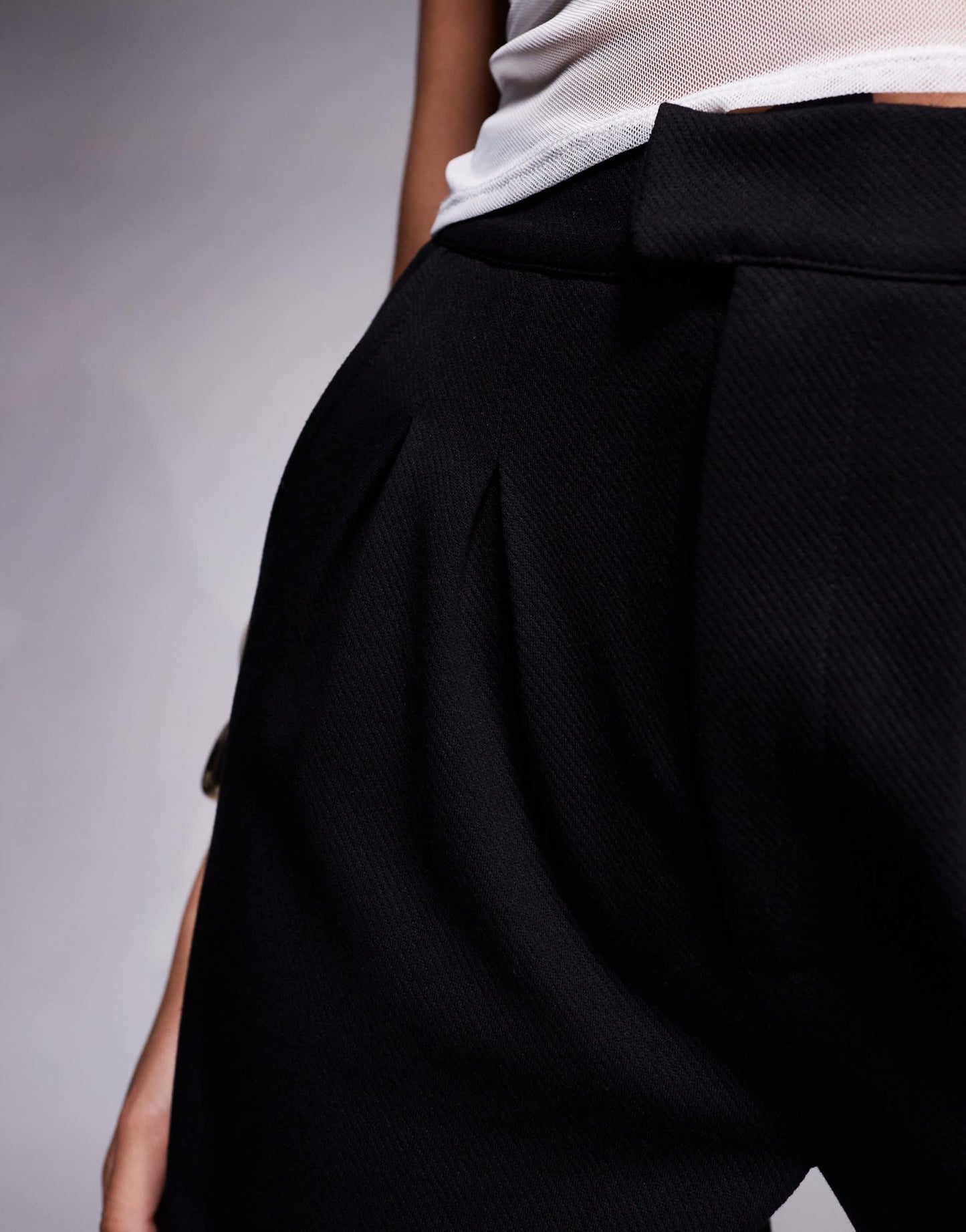 ASOS DESIGN pleat front wide leg trouser in black - ASOS Sample Sale