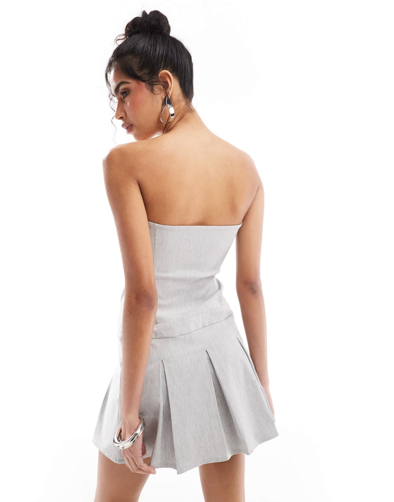 ASOS DESIGN pleated mini bandeau in grey marl - ASOS Sample Sale