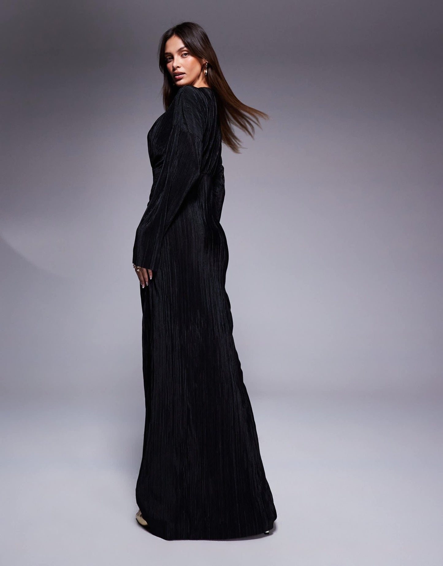 ASOS DESIGN plisse maxi dress in black - ASOS Sample Sale