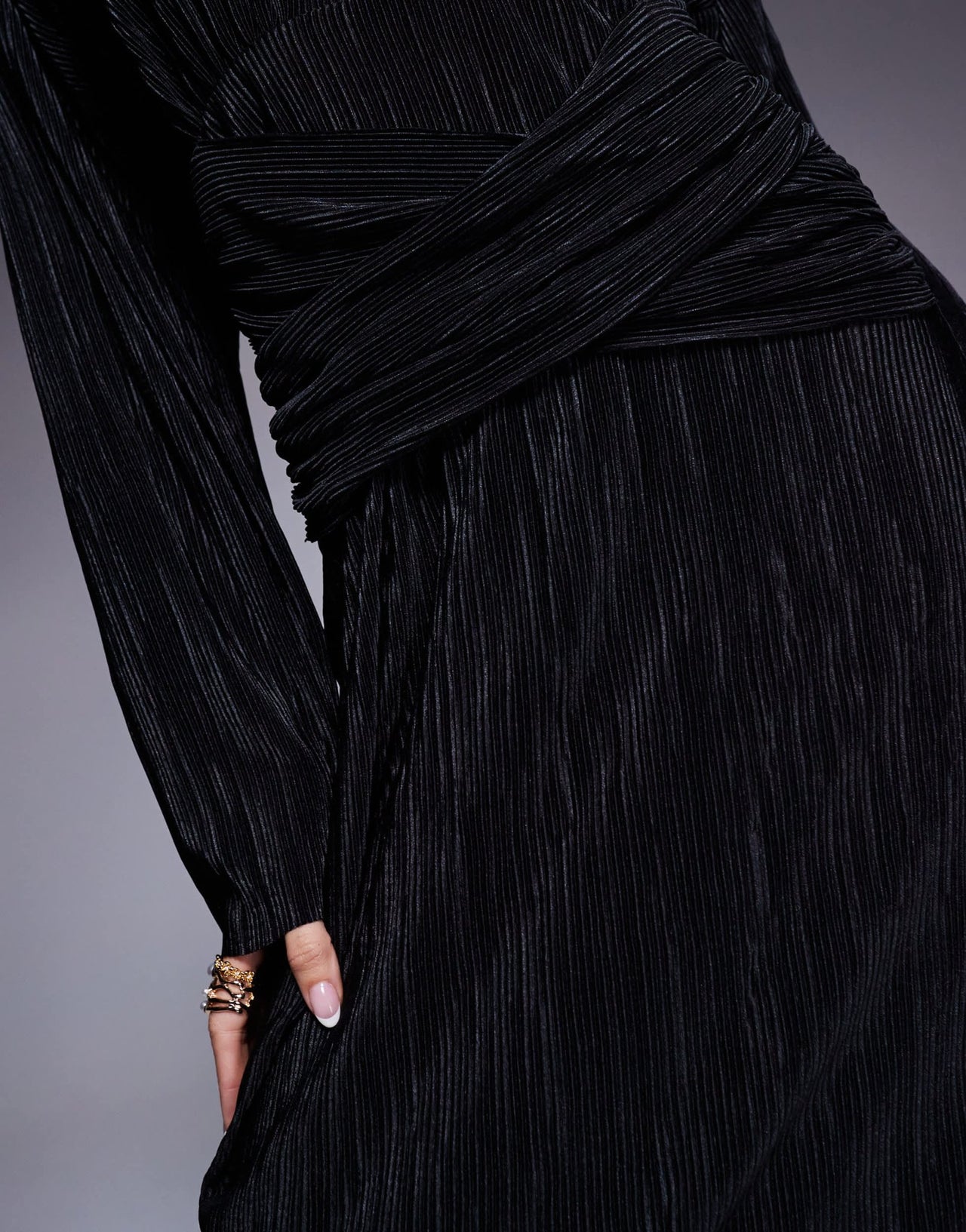 ASOS DESIGN plisse maxi dress in black - ASOS Sample Sale