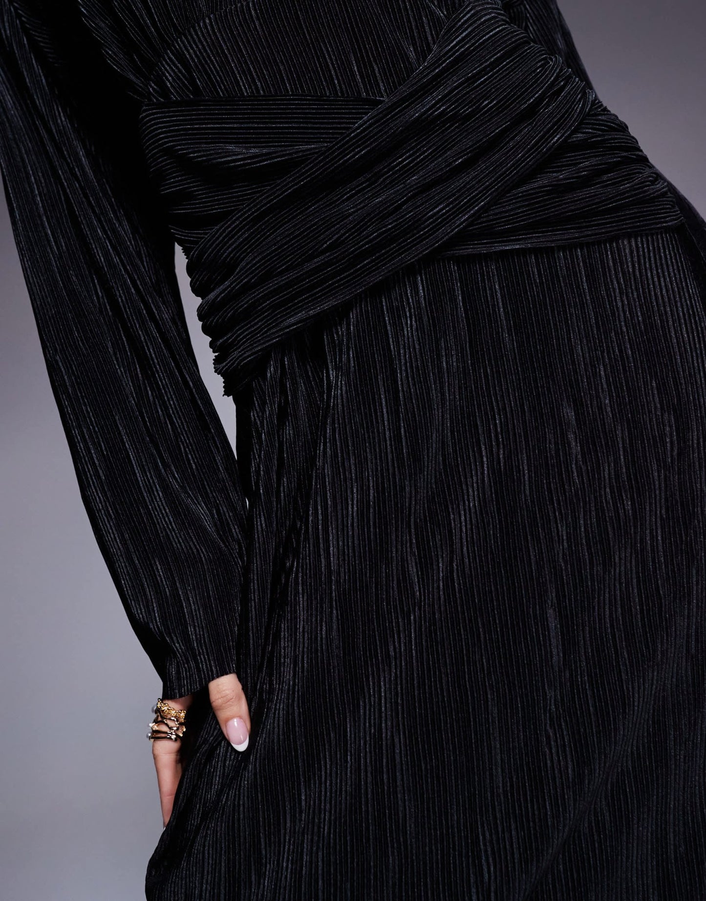 ASOS DESIGN plisse maxi dress in black - ASOS Sample Sale