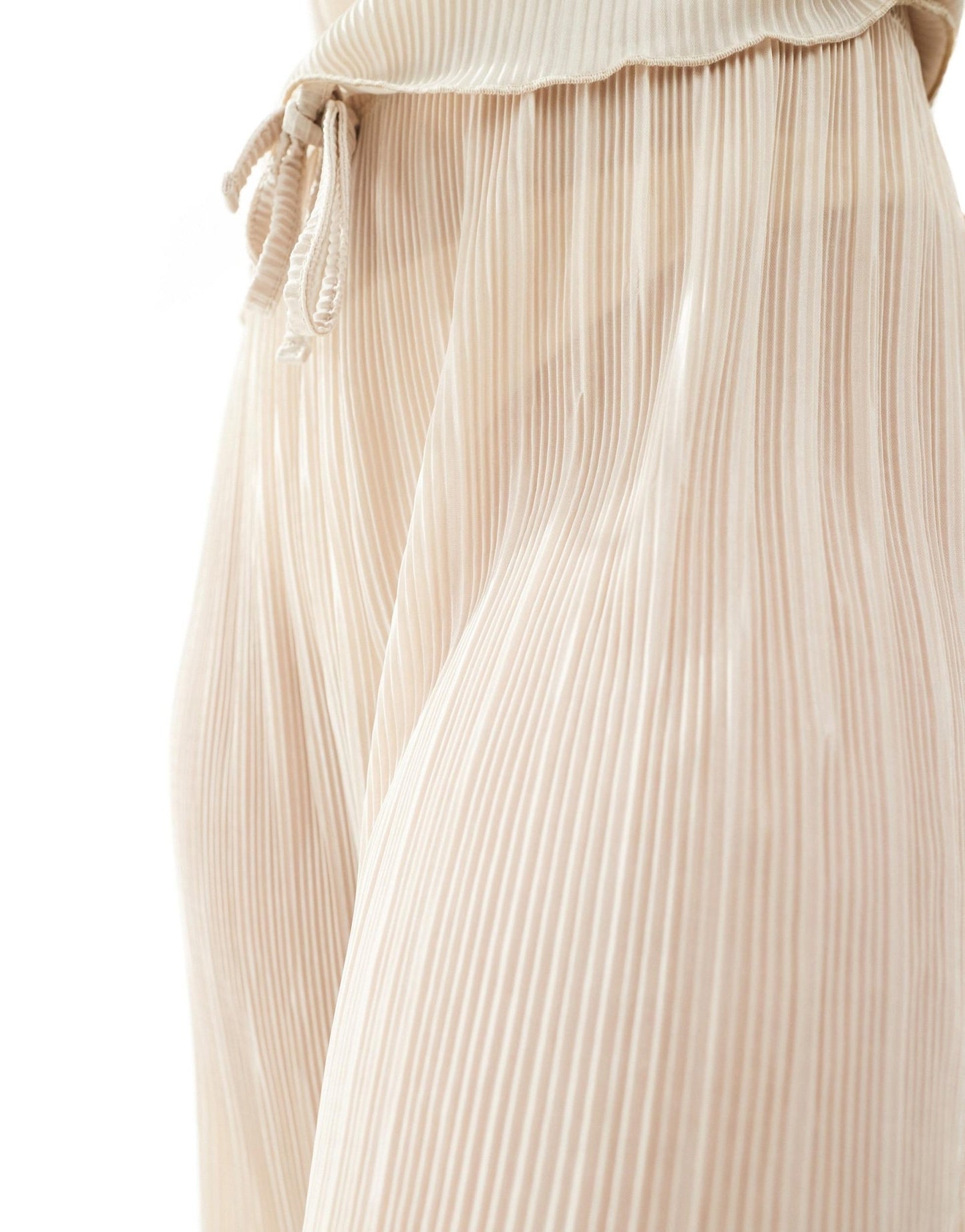 ASOS DESIGN plisse trouser with fluted hem co ord in champagne - ASOS Sample Sale