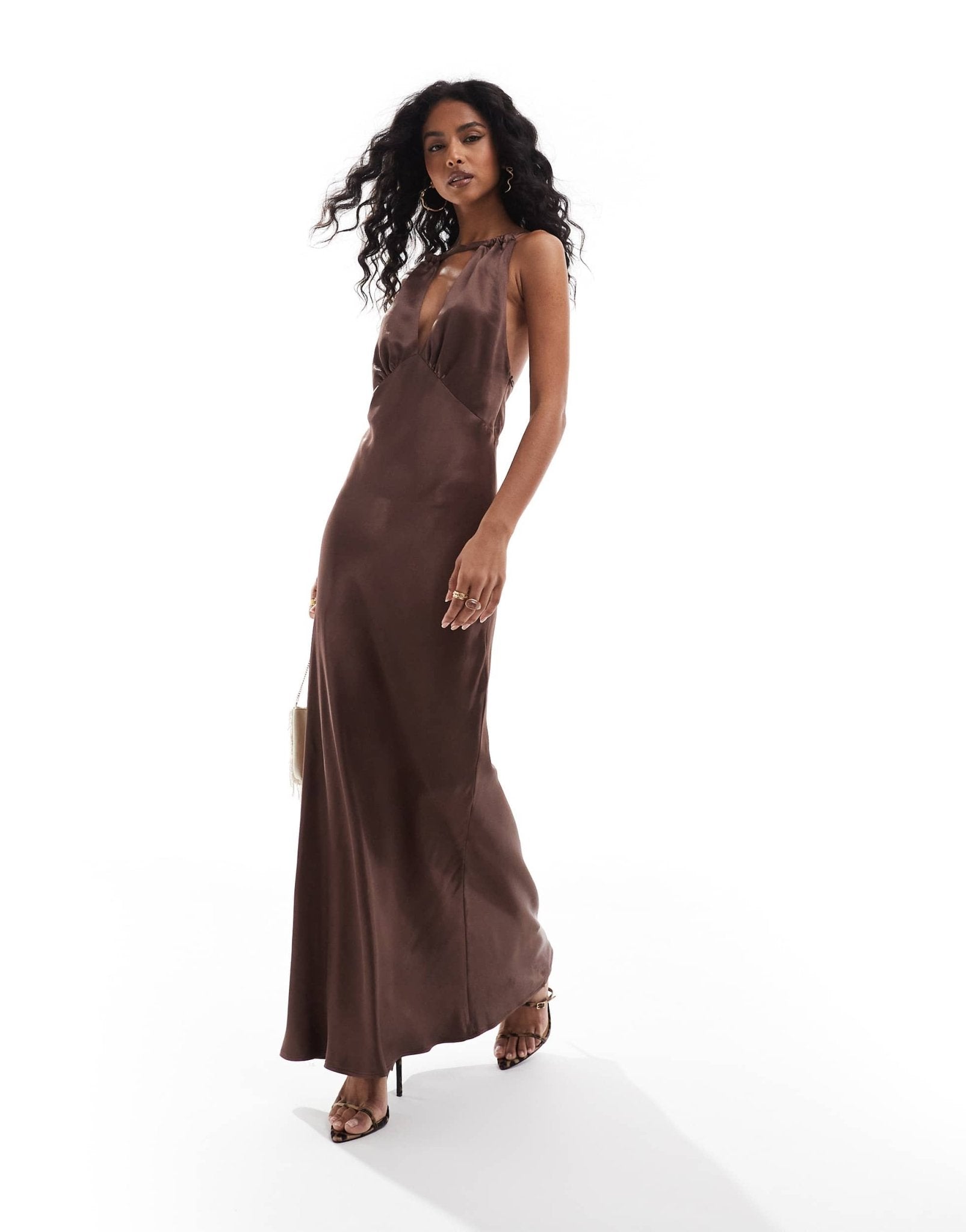ASOS DESIGN plunge scarf detail maxi dress - ASOS Sample Sale