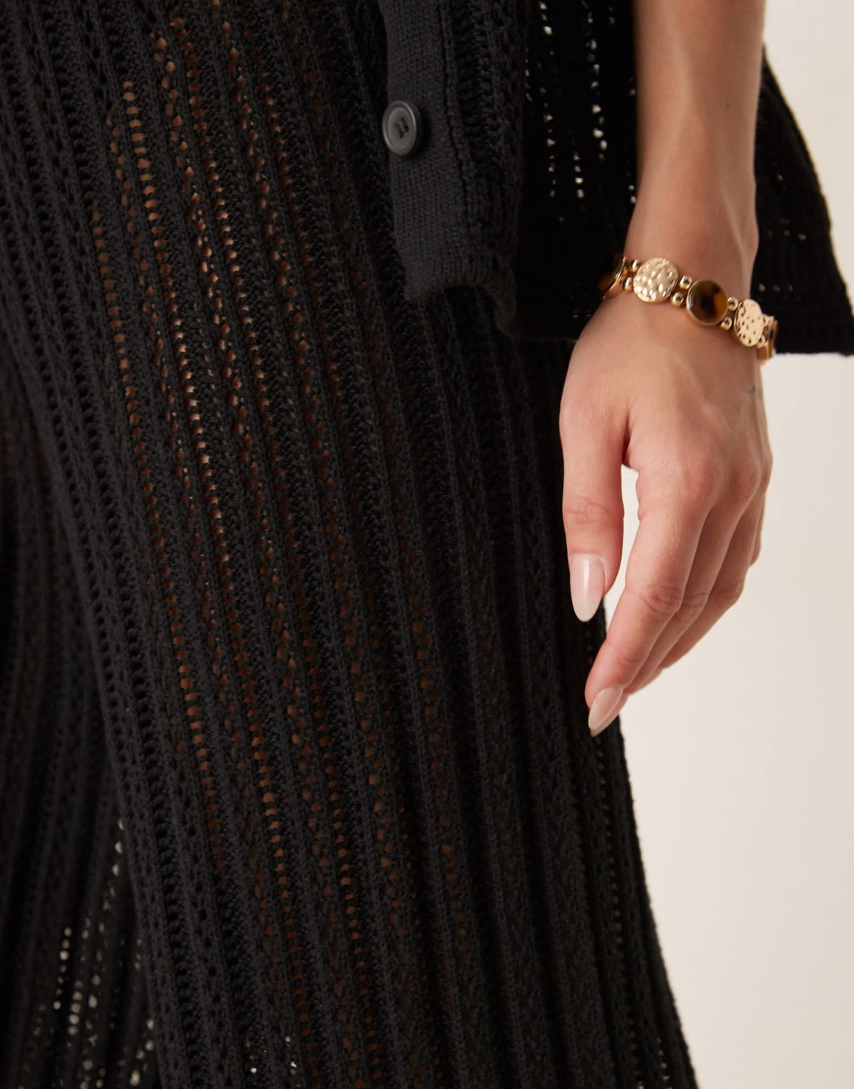 ASOS DESIGN pointelle palazzo trousers co-ord in black - ASOS Sample Sale