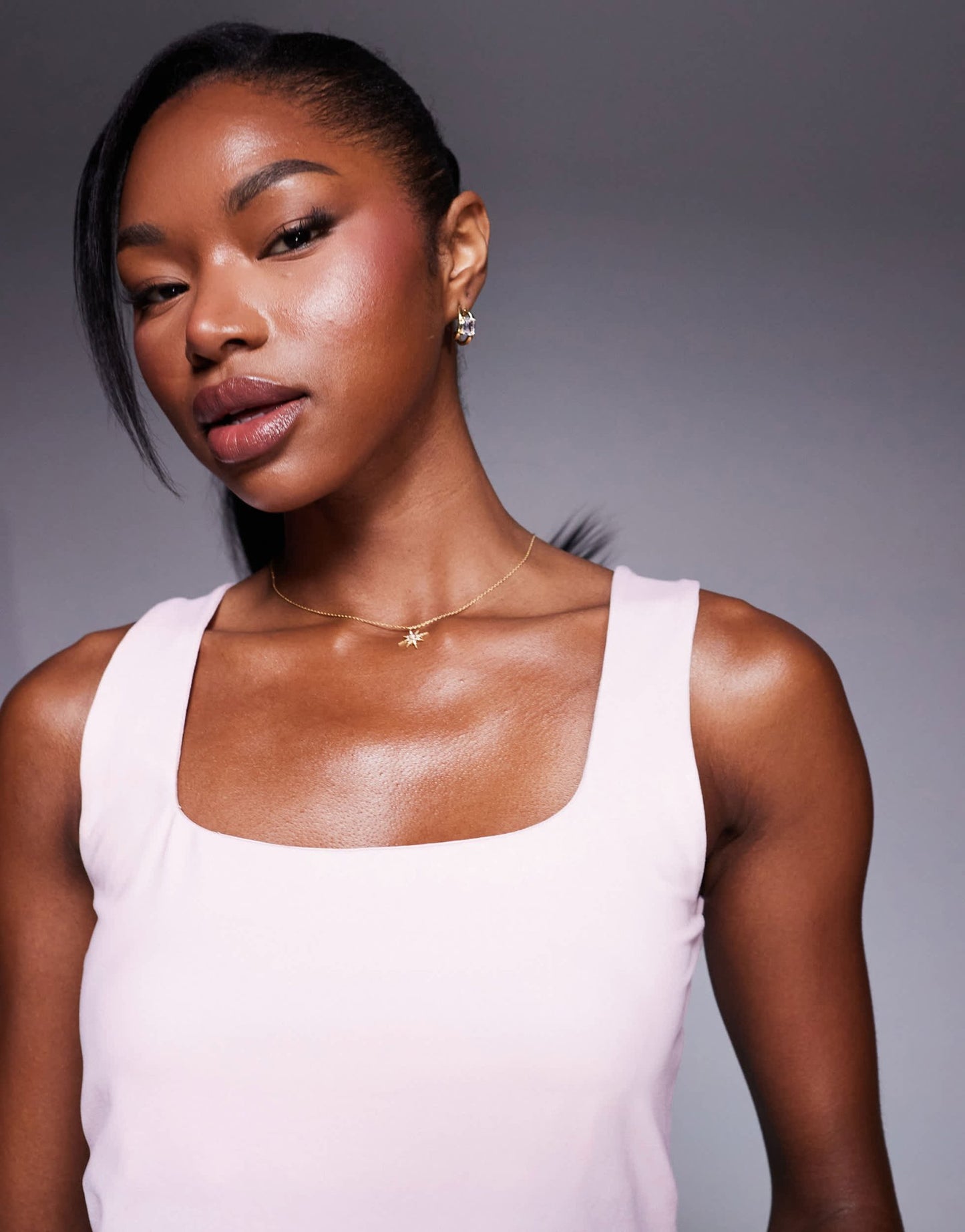 ASOS DESIGN polyamide slinky square neck top in pink - ASOS Sample Sale