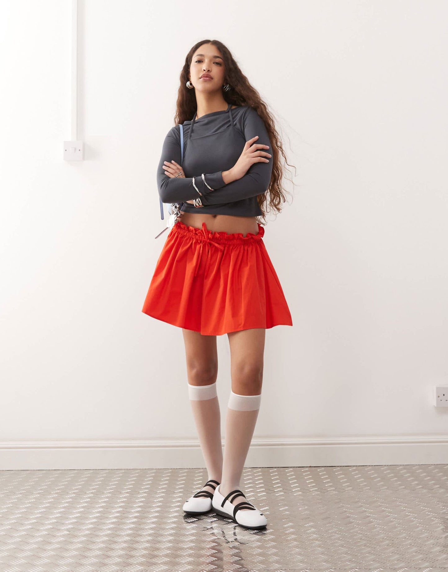 ASOS DESIGN poplin low rise micro mini skirt in red - ASOS Sample Sale