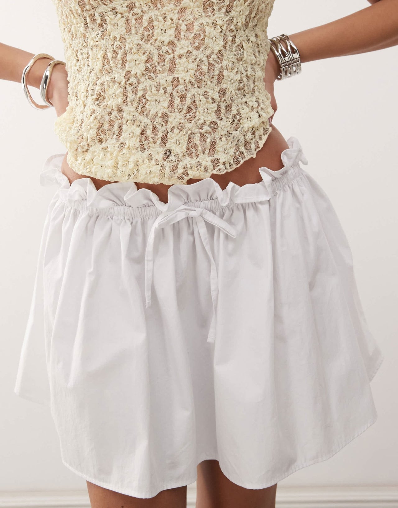ASOS DESIGN poplin low rise micro mini skirt in white - ASOS Sample Sale