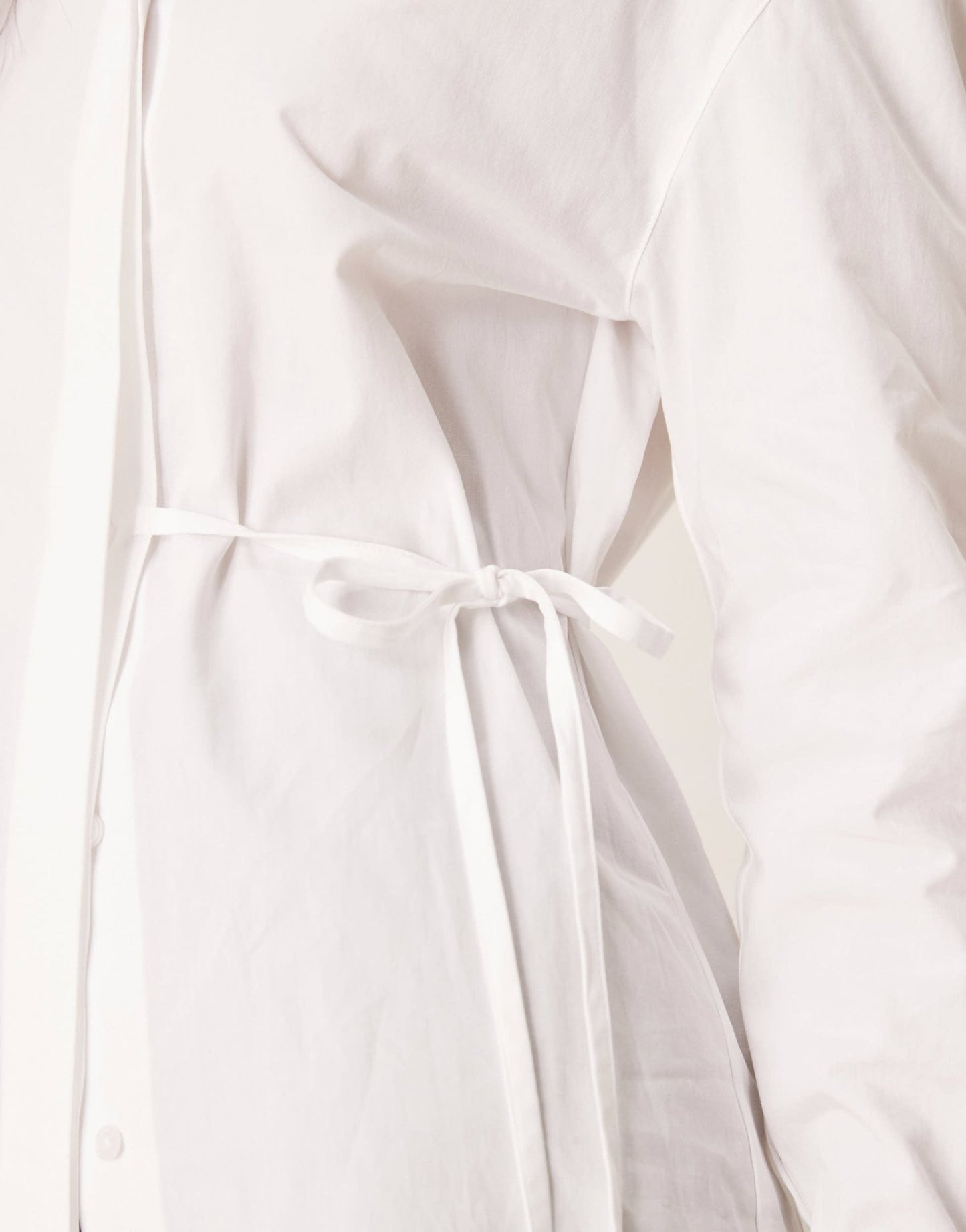 ASOS DESIGN poplin tie side oversized shirt in white - ASOS Sample Sale