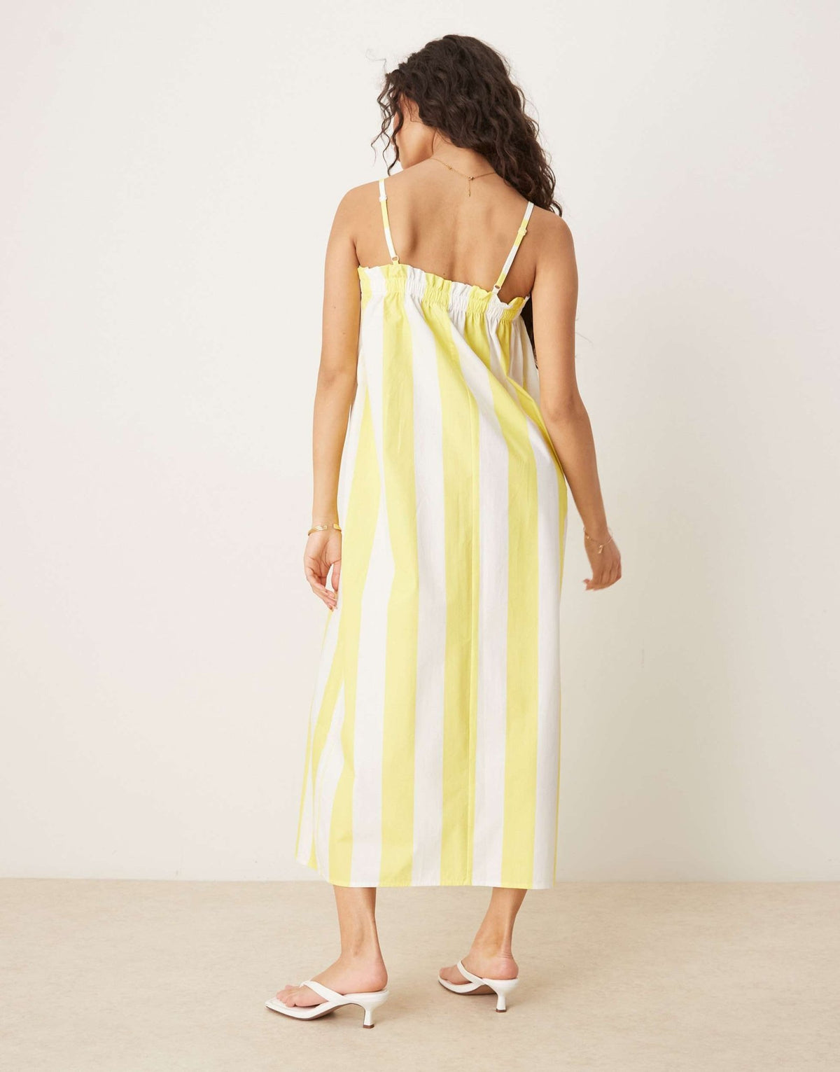 ASOS DESIGN poplin trapeze maxi dress in yellow stripe - ASOS Sample Sale