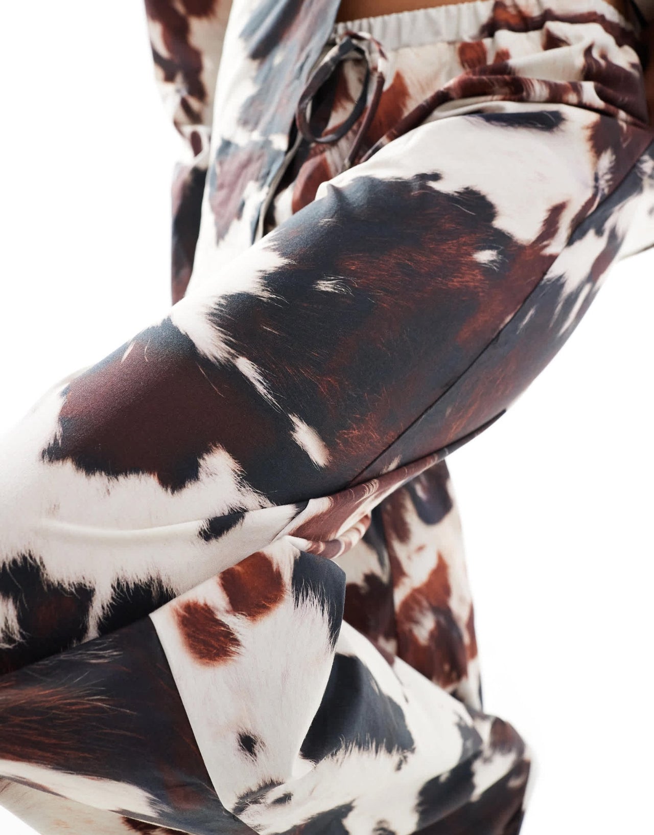 ASOS DESIGN poplin wide leg trouser in cow print - ASOS Sample Sale