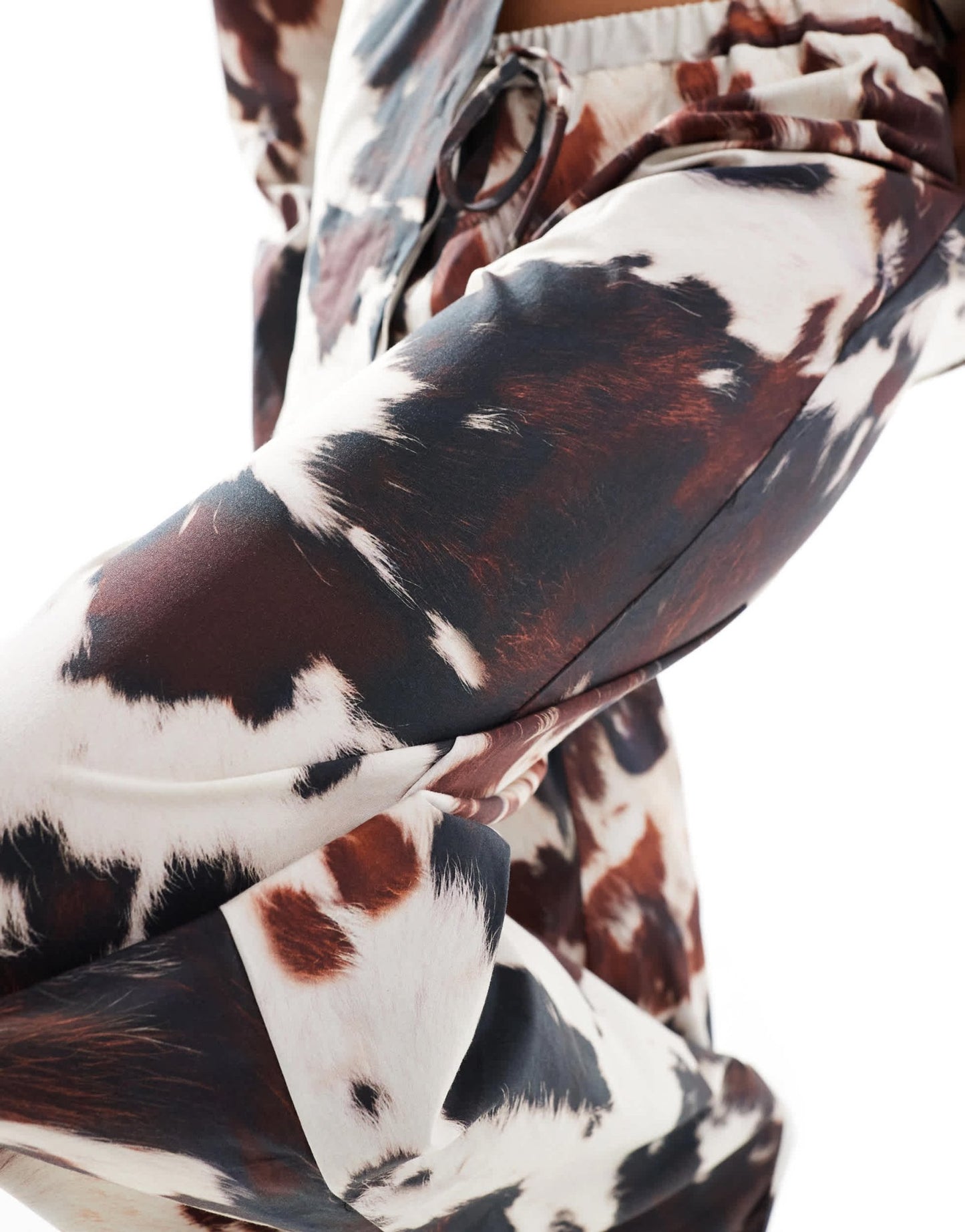 ASOS DESIGN poplin wide leg trouser in cow print - ASOS Sample Sale