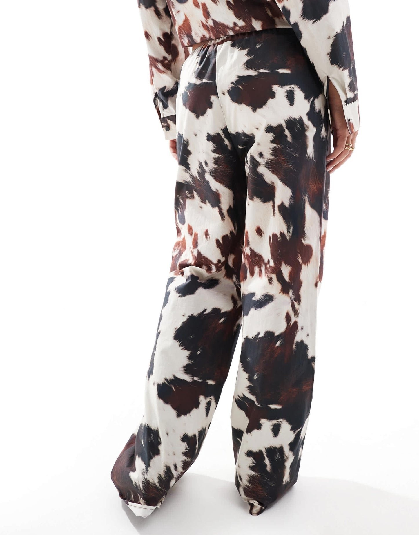 ASOS DESIGN poplin wide leg trouser in cow print - ASOS Sample Sale