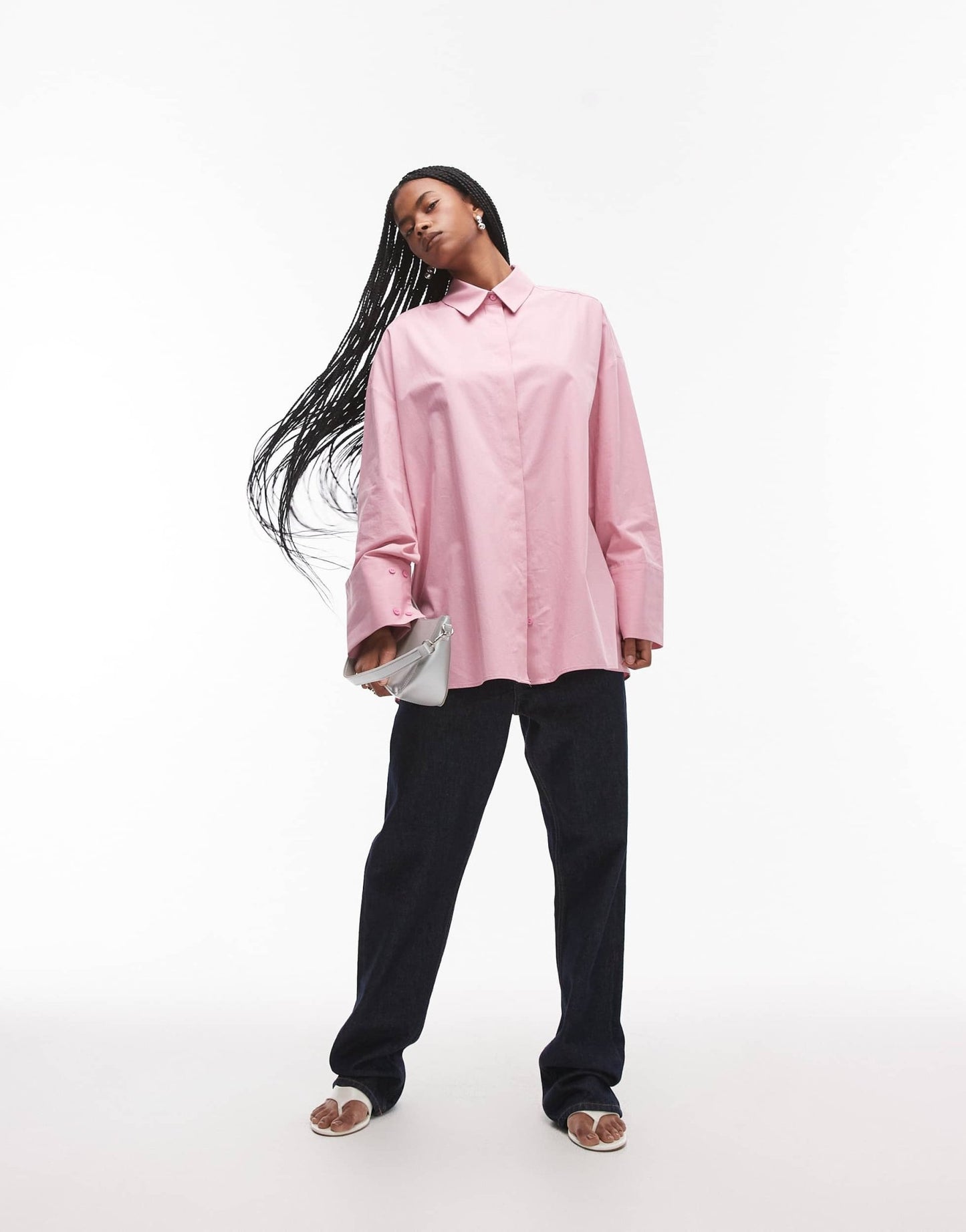 ASOS DESIGN poplin wide sleeve ultimate shirt in pink - ASOS Sample Sale