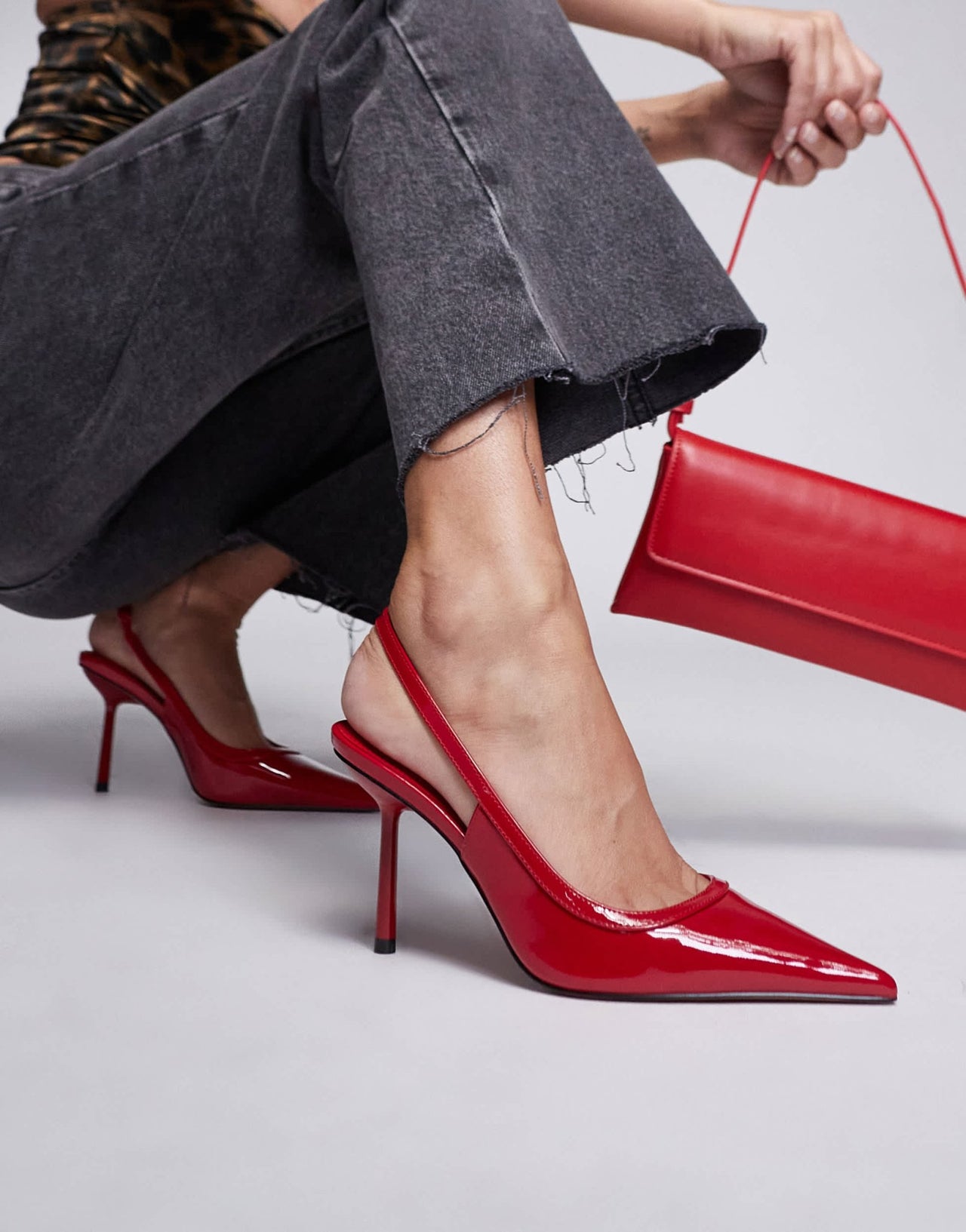 ASOS DESIGN Poser slingback high heeled shoes in red - ASOS Sample Sale