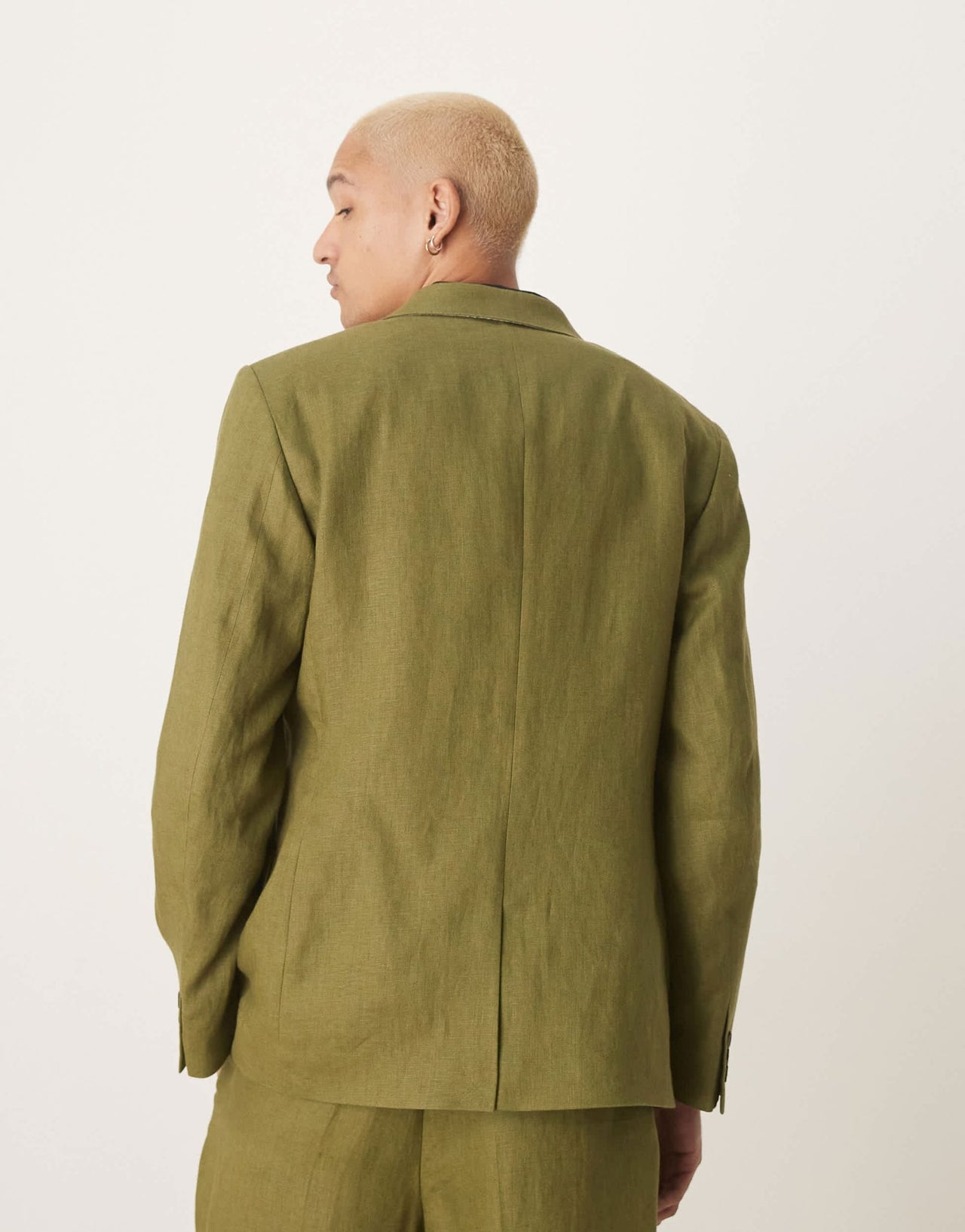 ASOS DESIGN premium 100% linen slim suit jacket in green - ASOS Sample Sale
