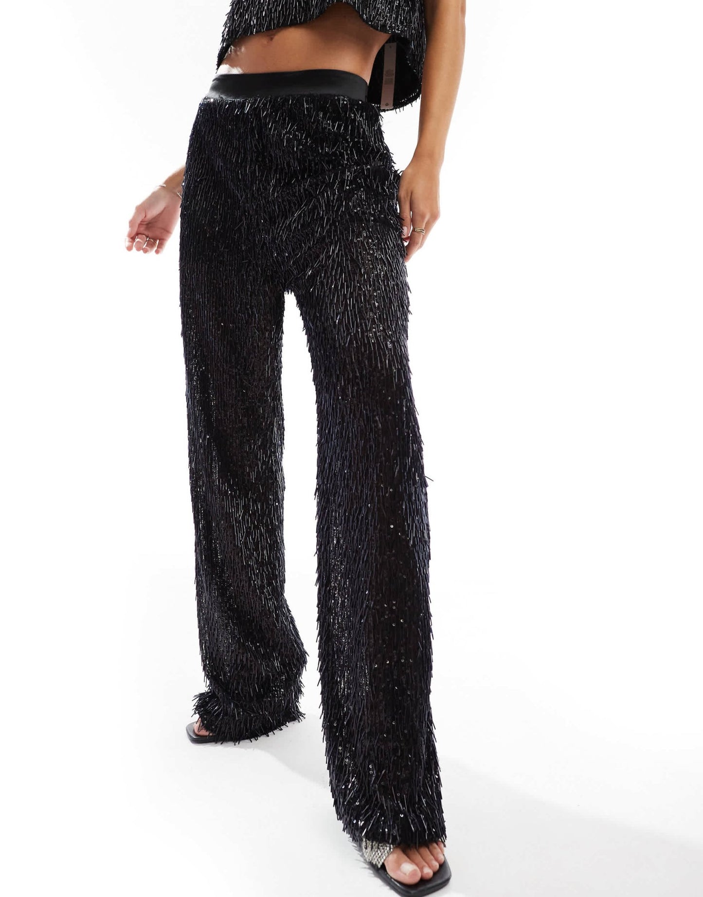 ASOS DESIGN premium beaded tailored trouser in black - ASOS Sample Sale