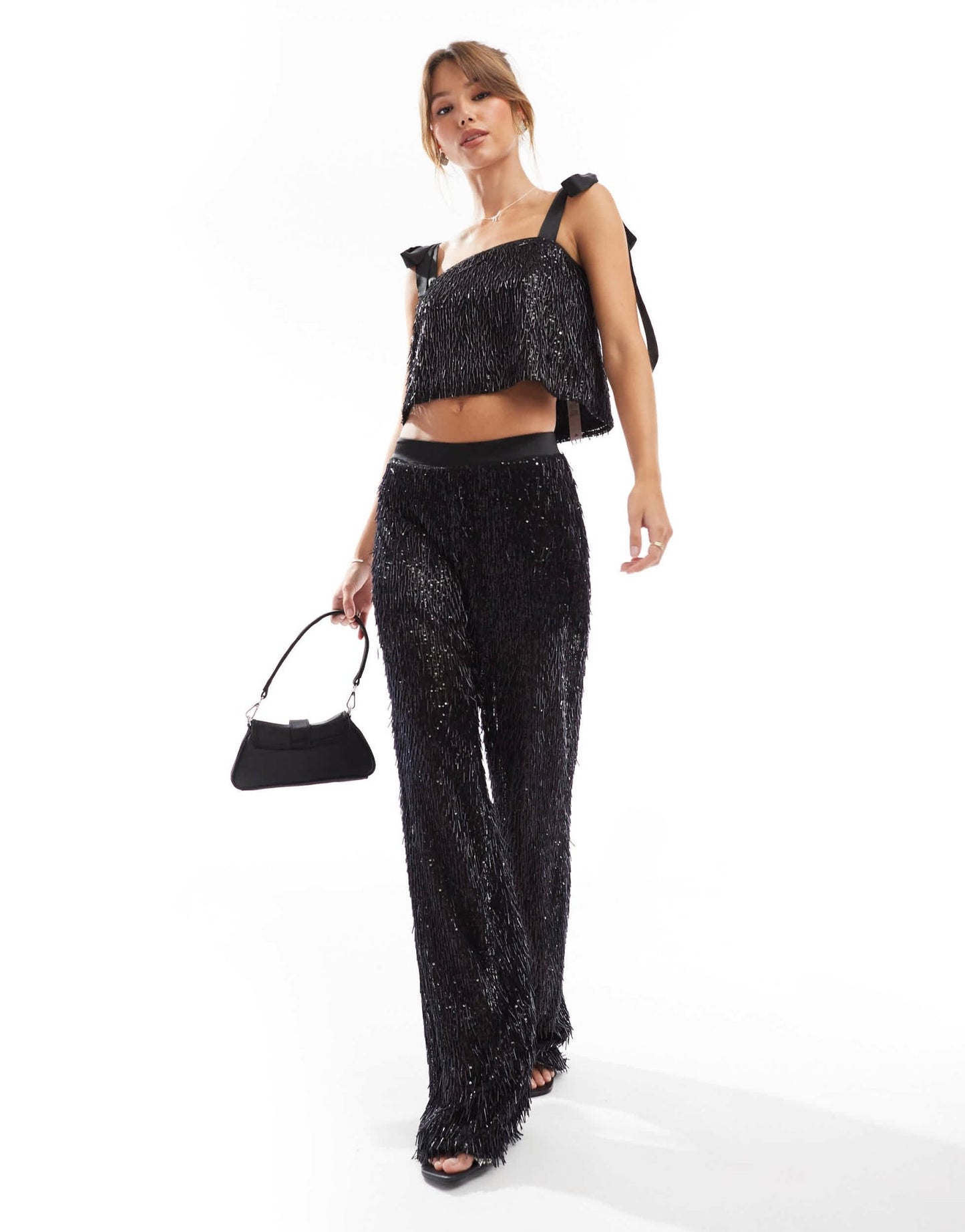 ASOS DESIGN premium beaded tailored trouser in black - ASOS Sample Sale