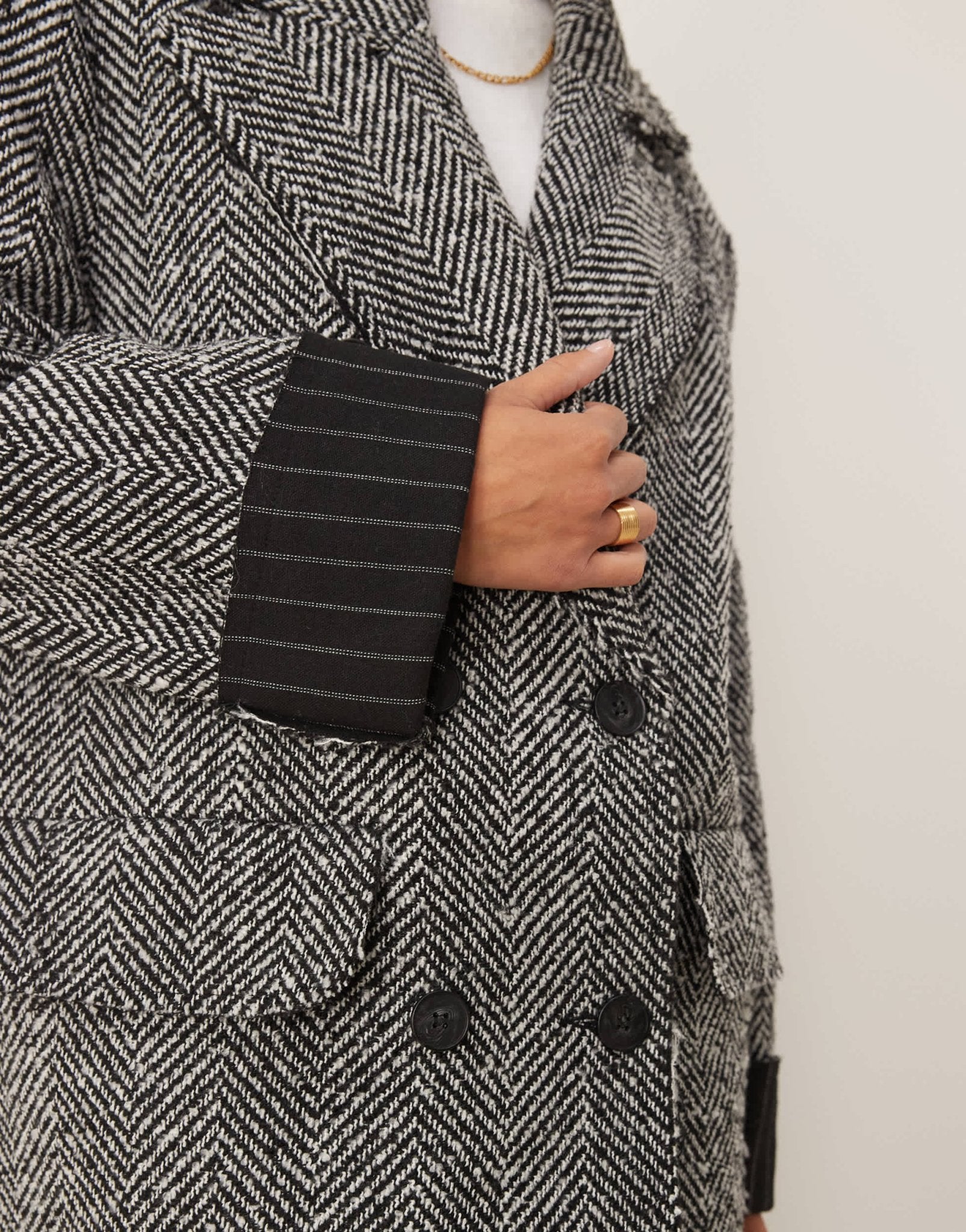 ASOS DESIGN premium bonded dad coat in herringbone - ASOS Sample Sale