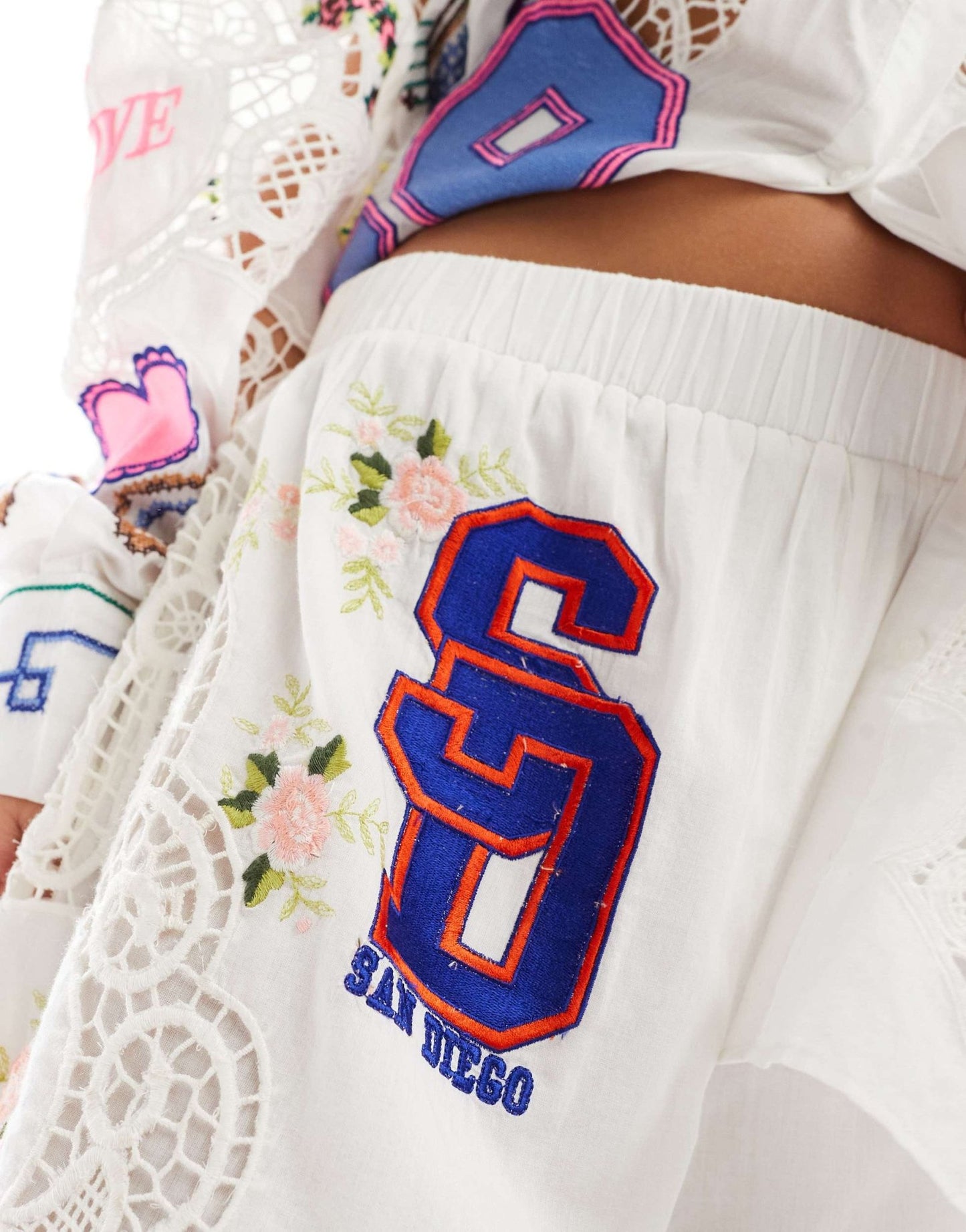 ASOS DESIGN premium embroidered co - ord short - ASOS Sample Sale