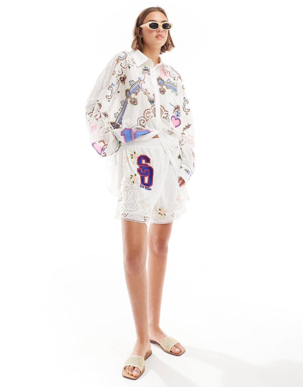 ASOS DESIGN premium embroidered co - ord short - ASOS Sample Sale