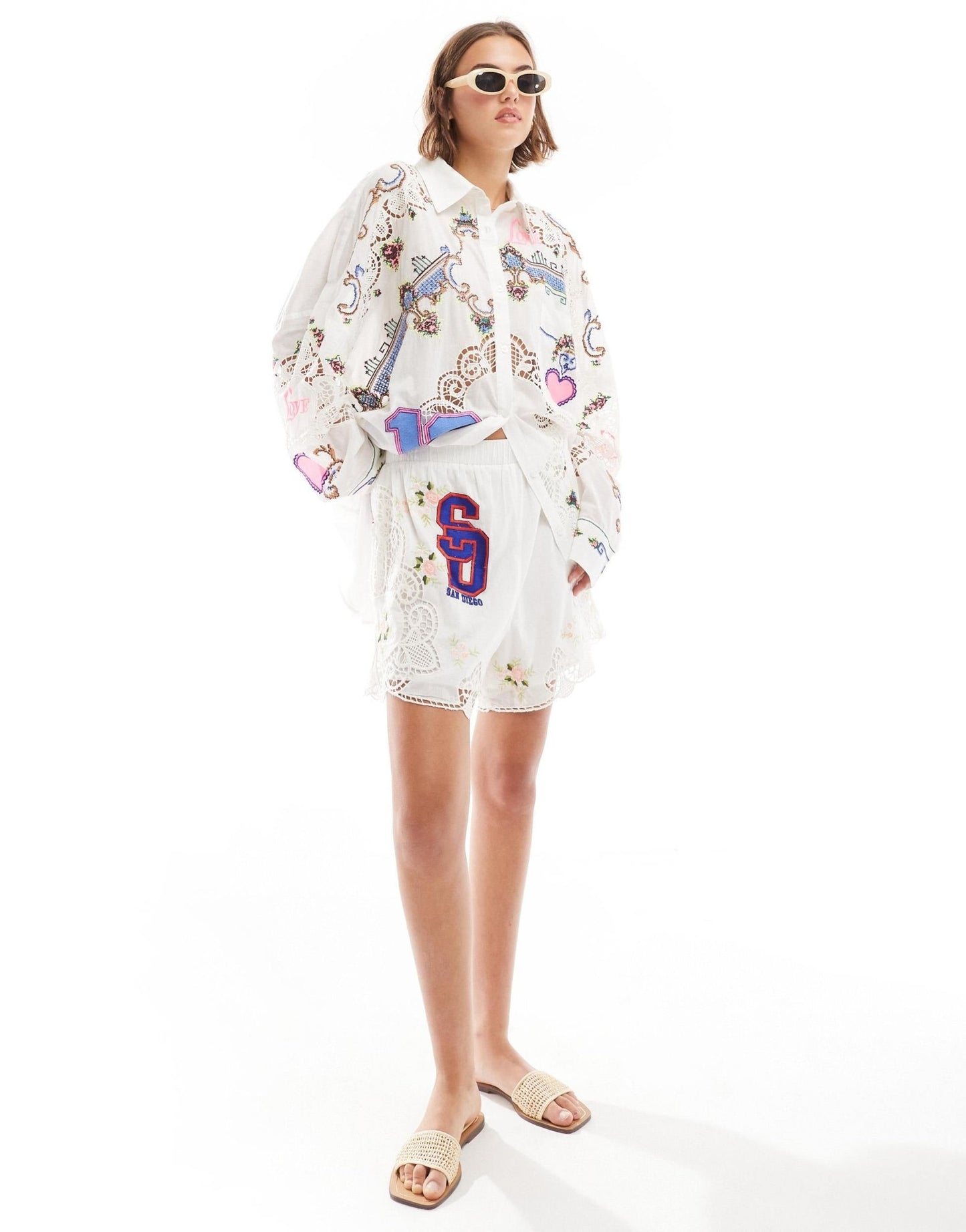 ASOS DESIGN premium embroidered co - ord short - ASOS Sample Sale