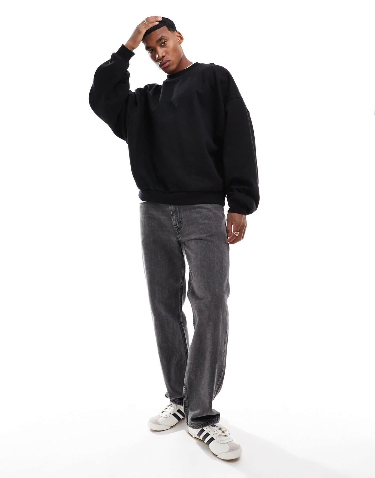 ASOS DESIGN premium heavyweight extreme oversized sweatshirt 400gsm in black - ASOS Sample Sale