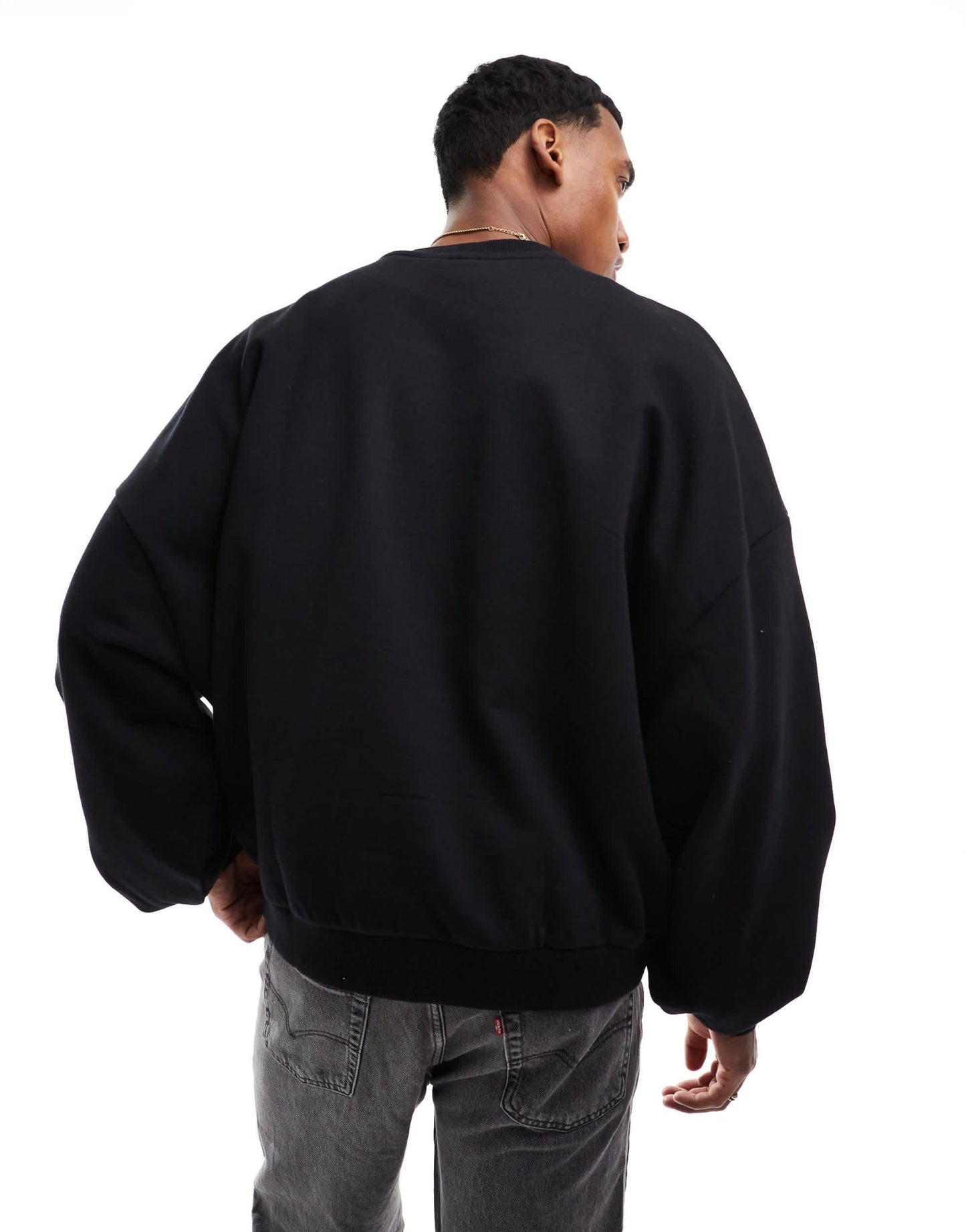 ASOS DESIGN premium heavyweight extreme oversized sweatshirt 400gsm in black - ASOS Sample Sale